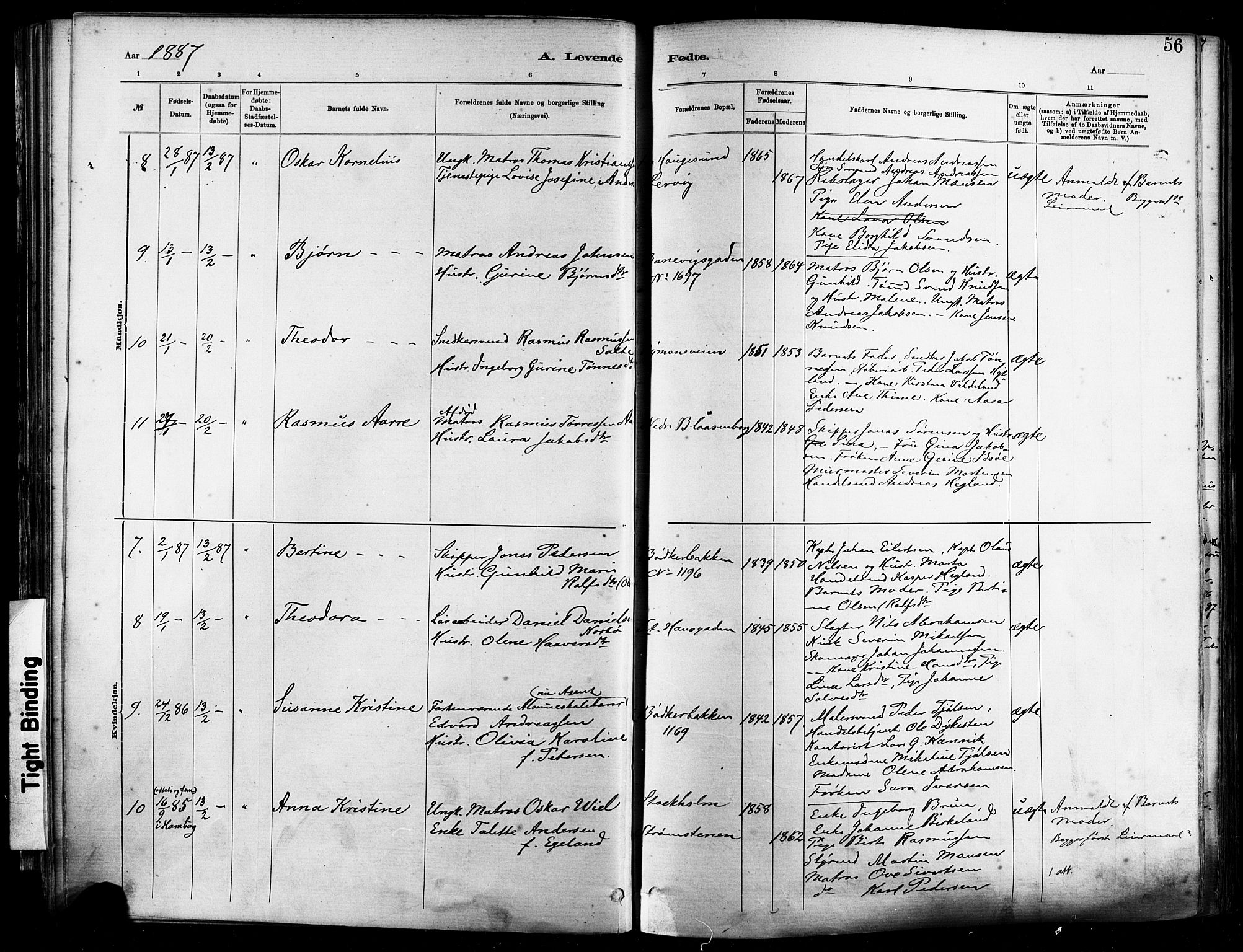 St. Johannes sokneprestkontor, AV/SAST-A-101814/001/30/30BA/L0001: Parish register (official) no. A 1, 1885-1891, p. 56