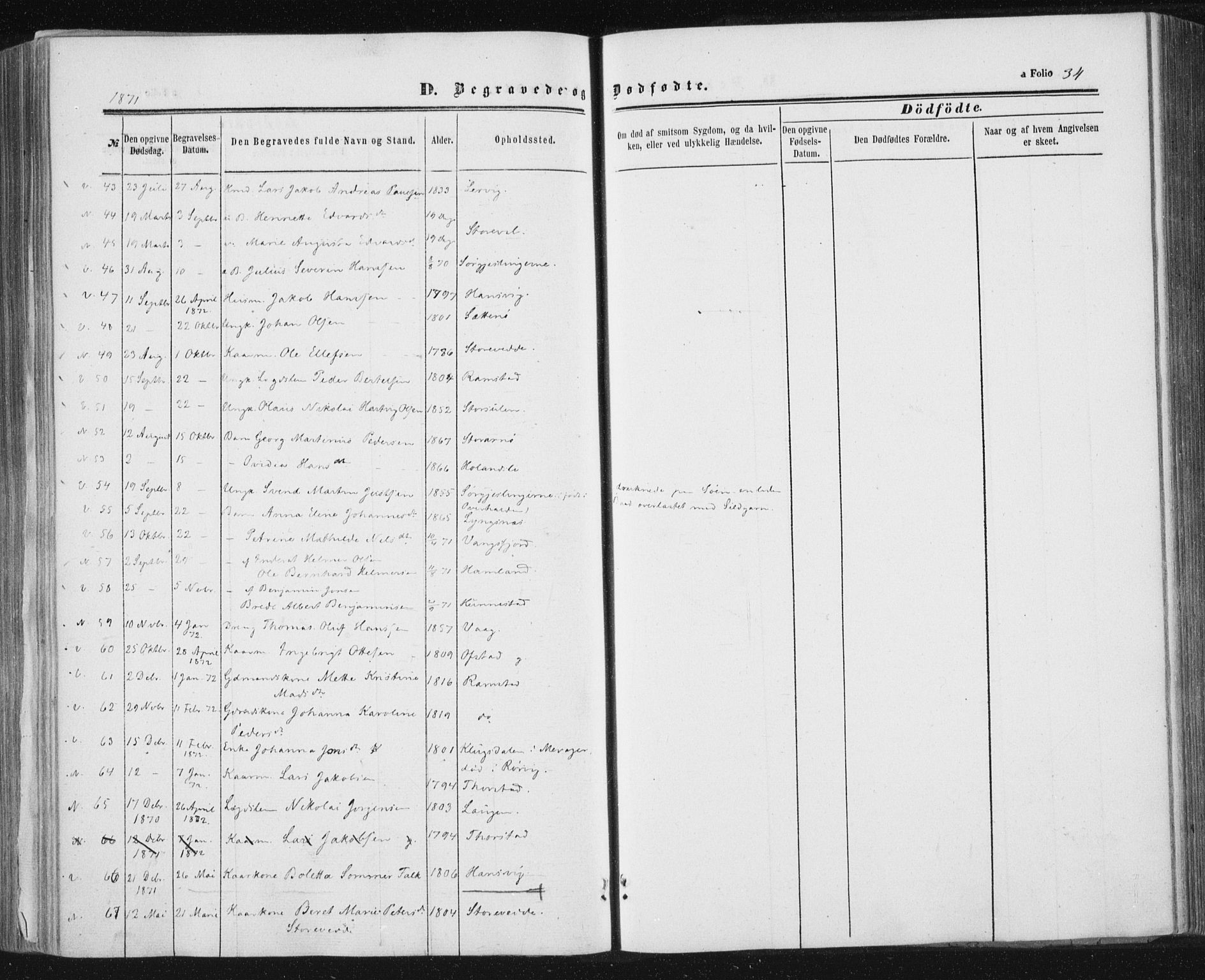 Ministerialprotokoller, klokkerbøker og fødselsregistre - Nord-Trøndelag, AV/SAT-A-1458/784/L0670: Parish register (official) no. 784A05, 1860-1876, p. 34