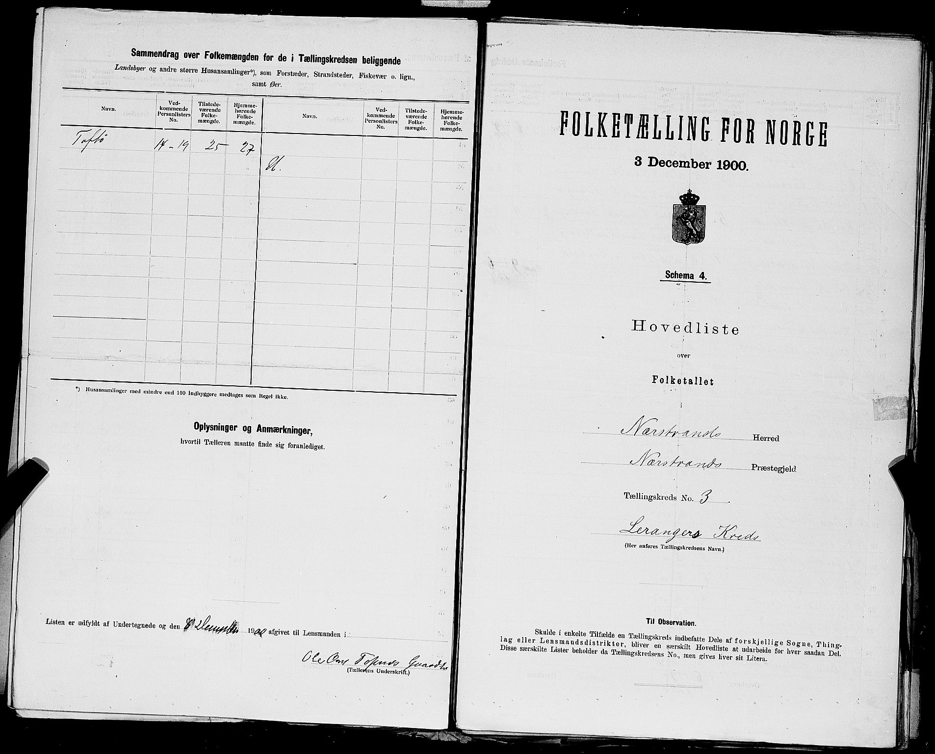 SAST, 1900 census for Nedstrand, 1900, p. 21