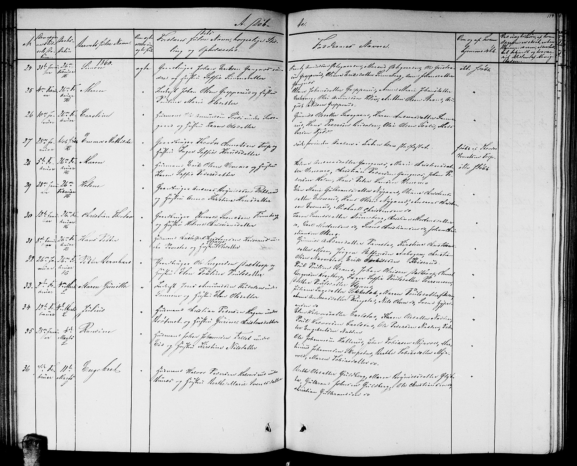 Høland prestekontor Kirkebøker, AV/SAO-A-10346a/G/Ga/L0004: Parish register (copy) no. I 4, 1854-1862, p. 114