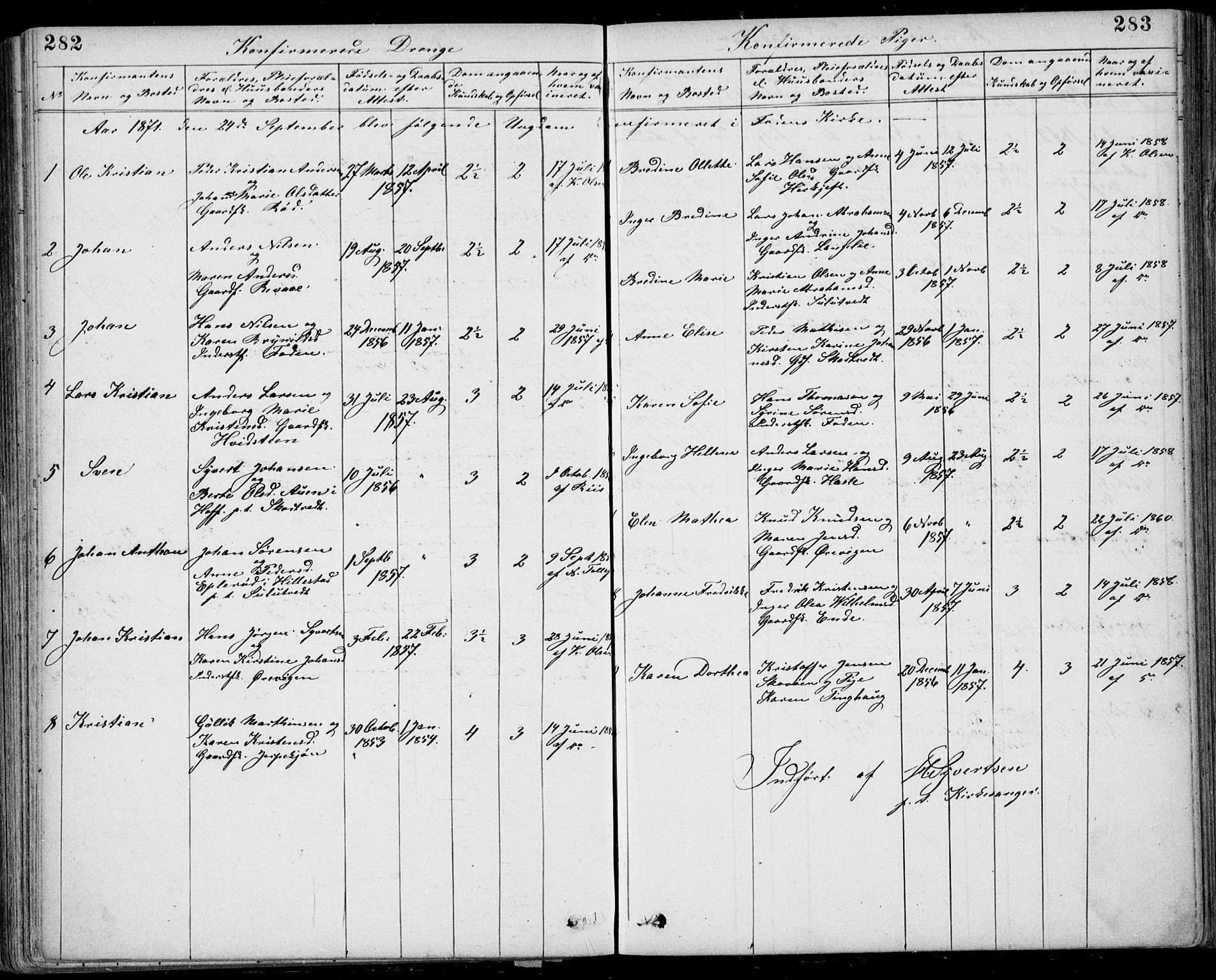 Ramnes kirkebøker, SAKO/A-314/G/Gb/L0001: Parish register (copy) no. II 1, 1869-1904, p. 282-283