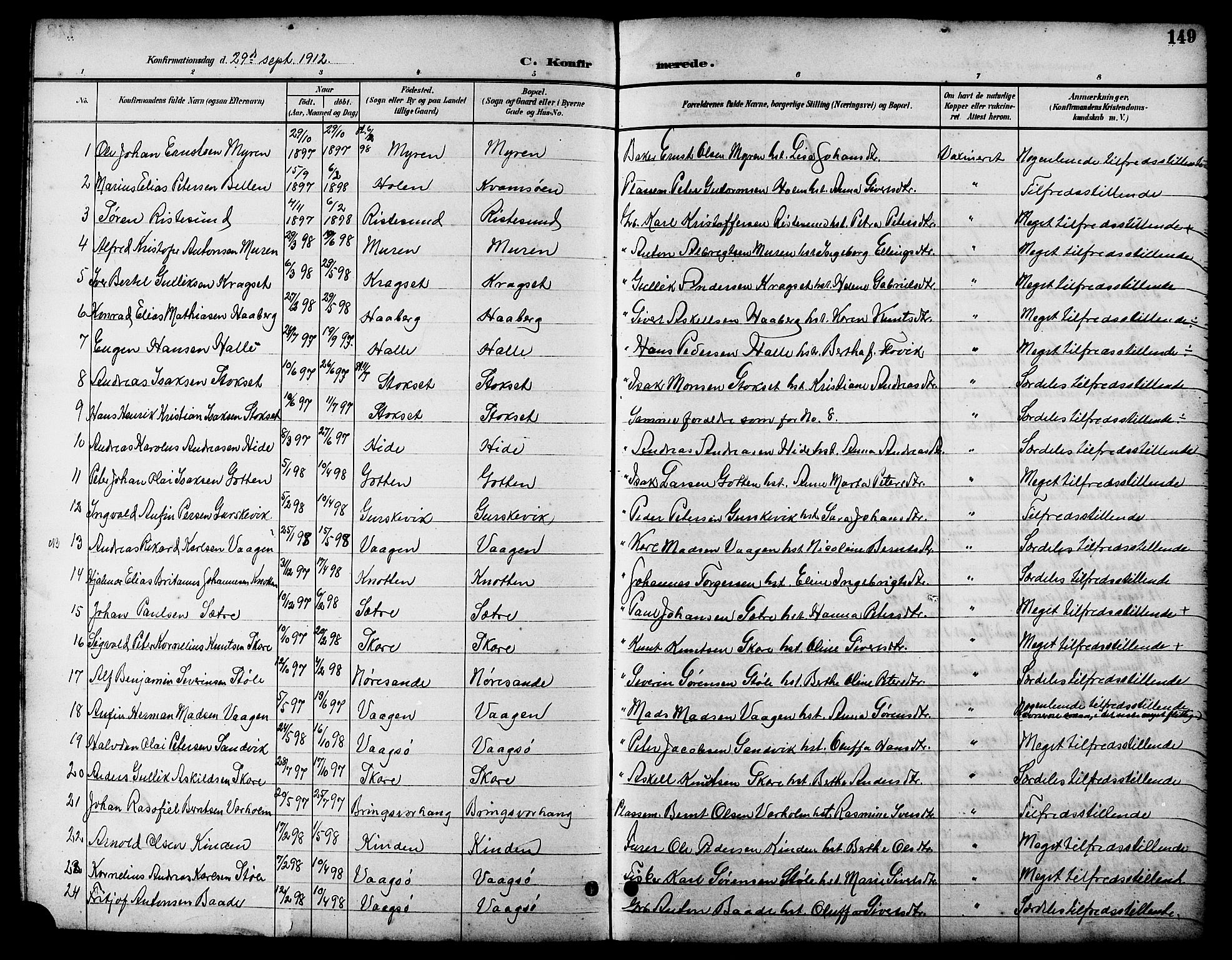 Ministerialprotokoller, klokkerbøker og fødselsregistre - Møre og Romsdal, AV/SAT-A-1454/503/L0049: Parish register (copy) no. 503C04, 1894-1915, p. 149