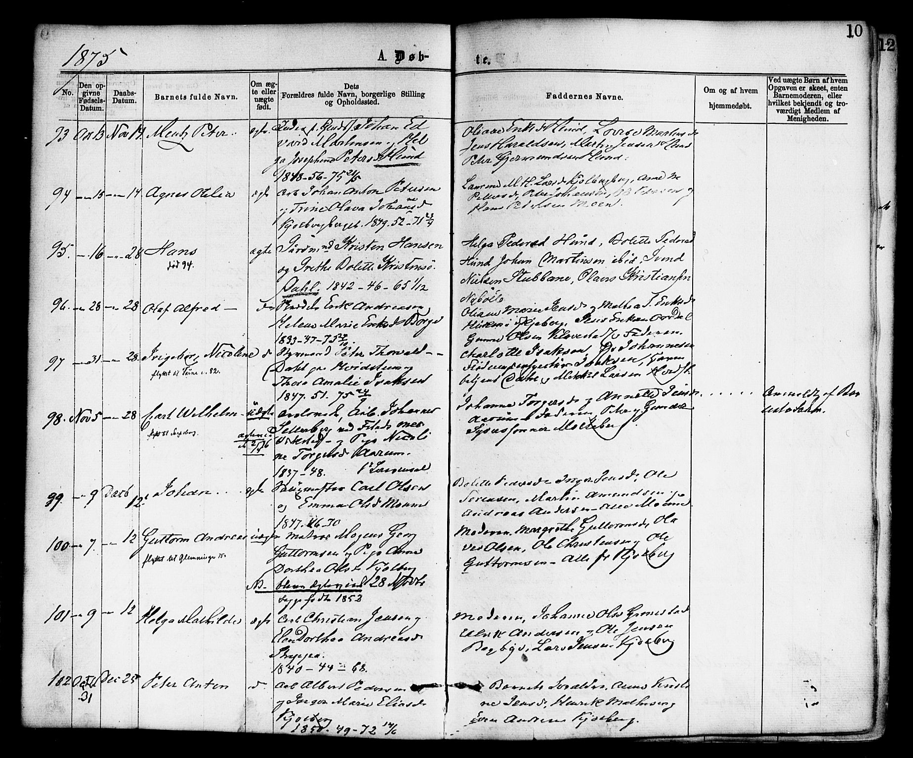 Borge prestekontor Kirkebøker, AV/SAO-A-10903/F/Fa/L0007: Parish register (official) no. I 7, 1875-1886, p. 10