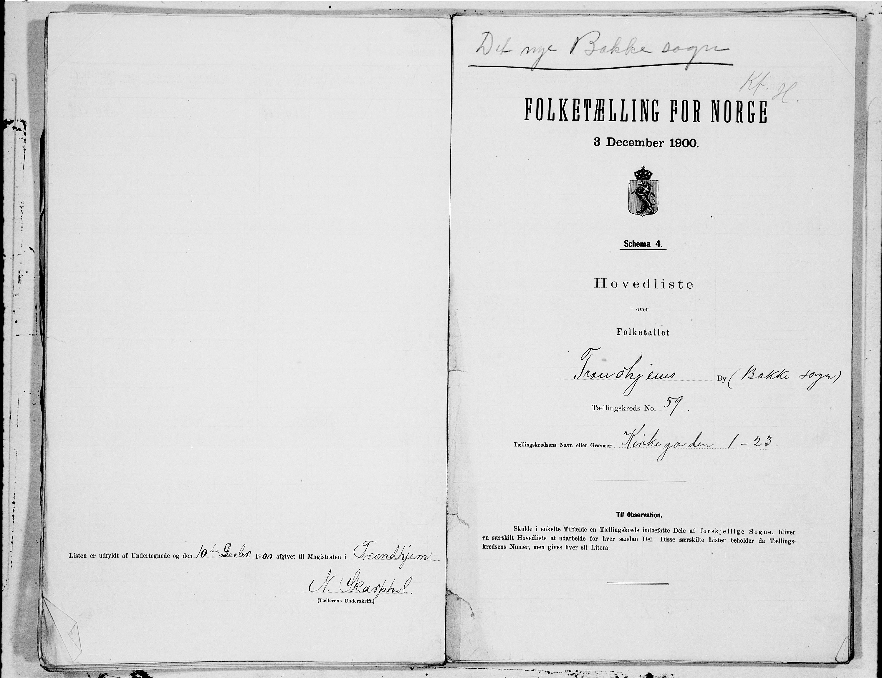 SAT, 1900 census for Trondheim, 1900, p. 117