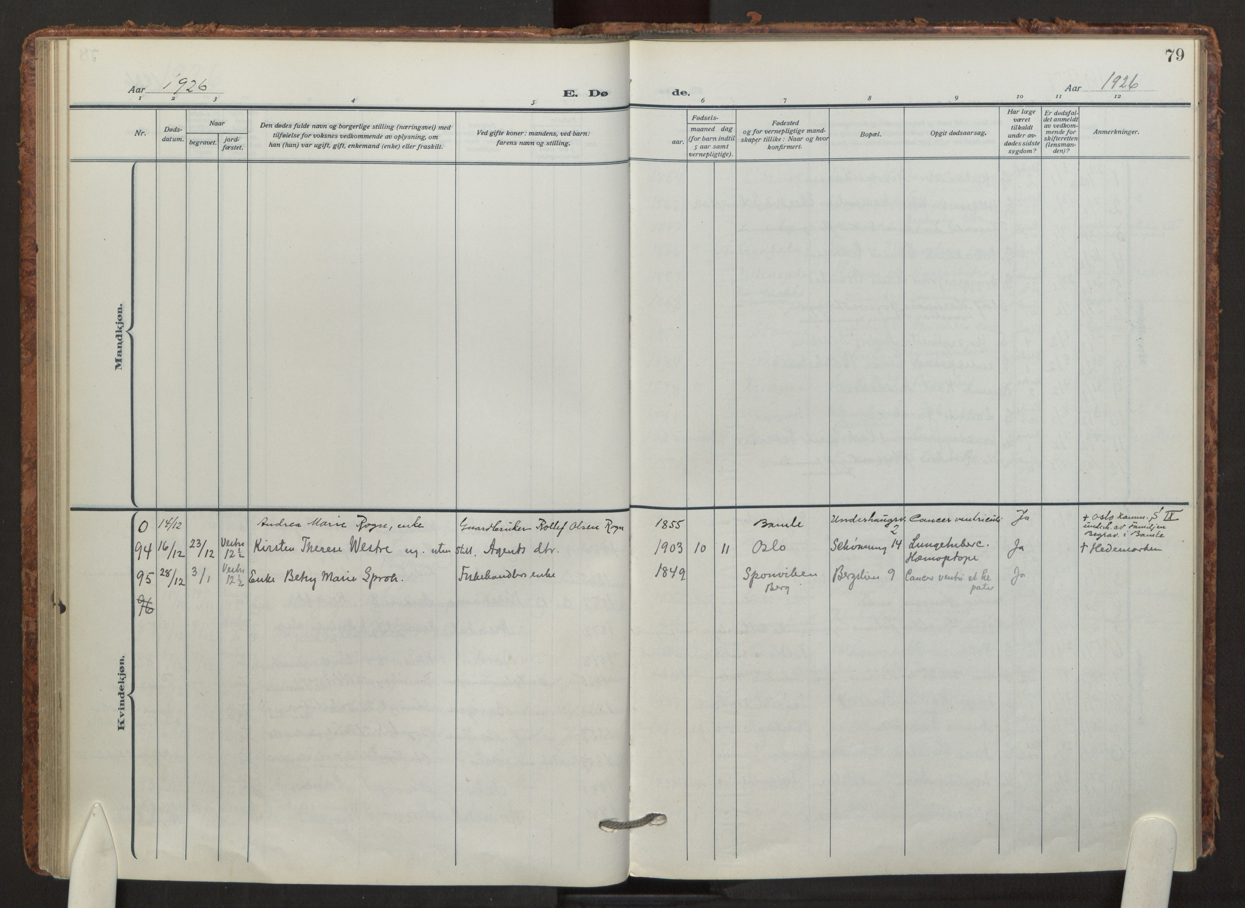 Fagerborg prestekontor Kirkebøker, SAO/A-10844/F/Fa/L0008: Parish register (official) no. 8, 1917-1938, p. 79