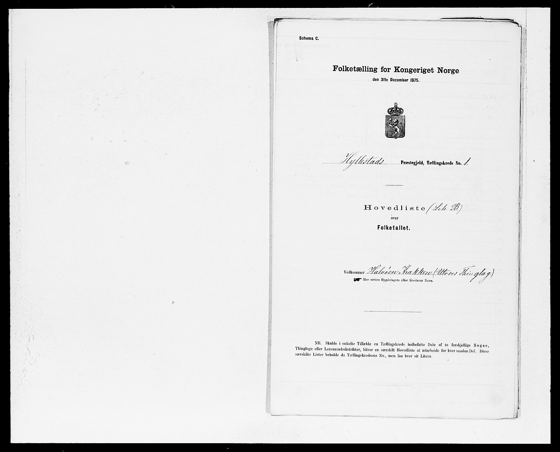 SAB, 1875 census for 1413P Hyllestad, 1875, p. 2