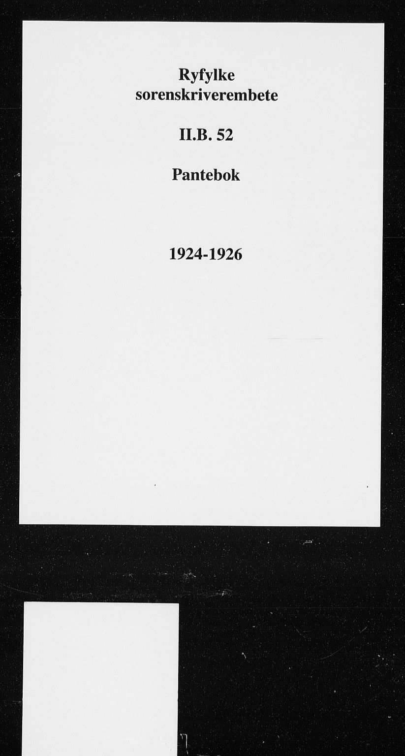 Ryfylke tingrett, SAST/A-100055/001/II/IIB/L0052: Mortgage book no. II B 52, 1924-1926