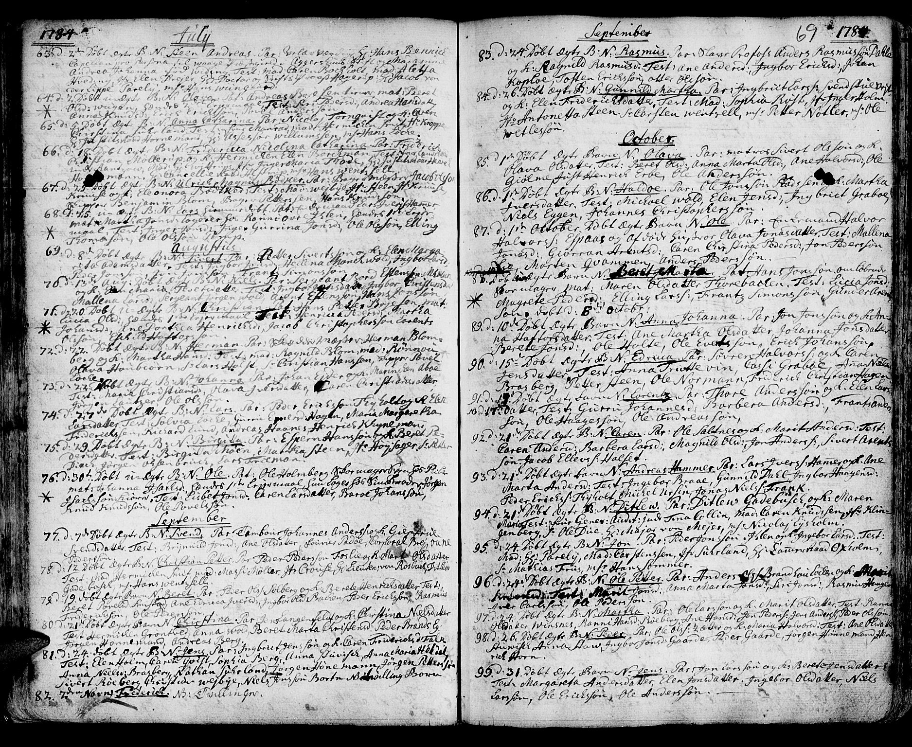 Ministerialprotokoller, klokkerbøker og fødselsregistre - Sør-Trøndelag, SAT/A-1456/601/L0039: Parish register (official) no. 601A07, 1770-1819, p. 69