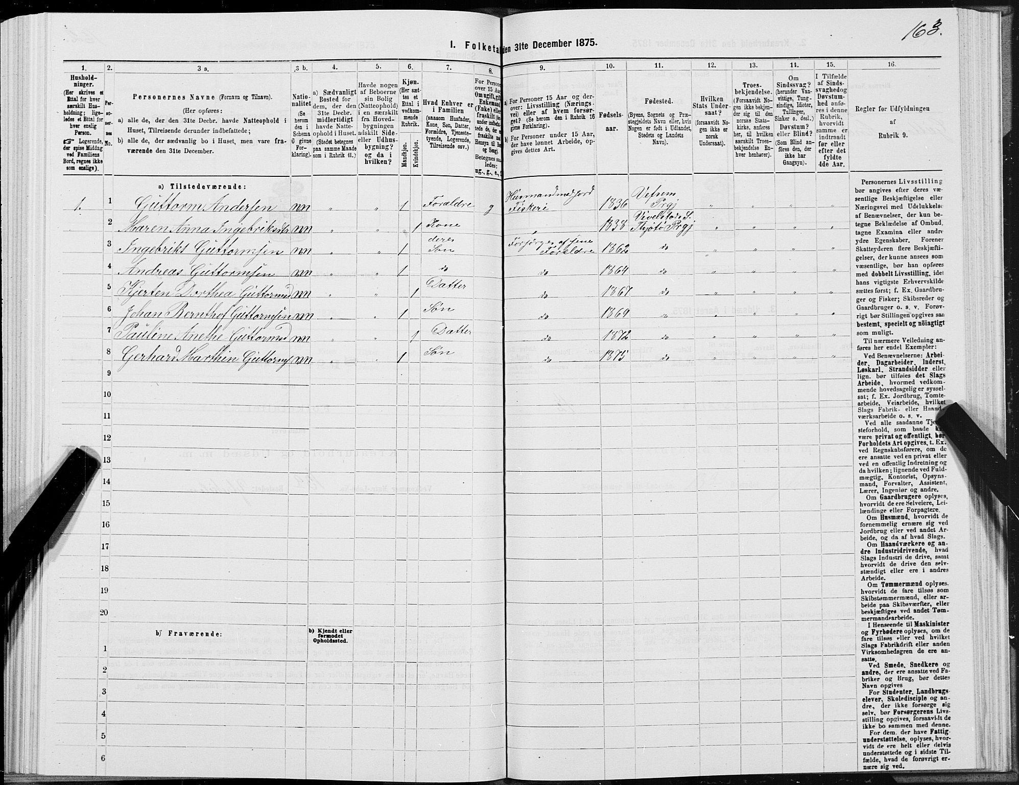 SAT, 1875 census for 1817P Tjøtta, 1875, p. 1163