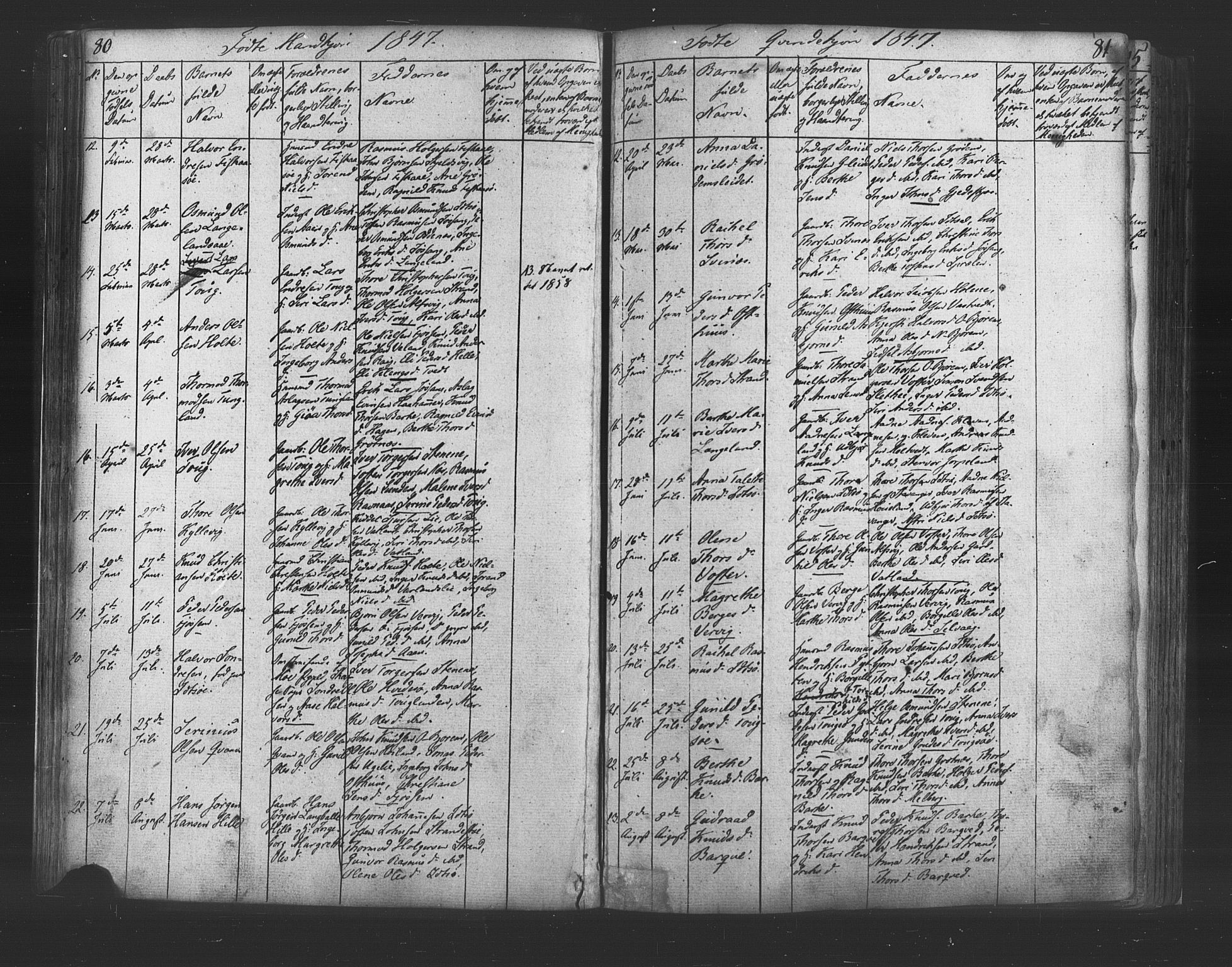 Strand sokneprestkontor, AV/SAST-A-101828/H/Ha/Haa/L0006: Parish register (official) no. A 6, 1834-1854, p. 80-81