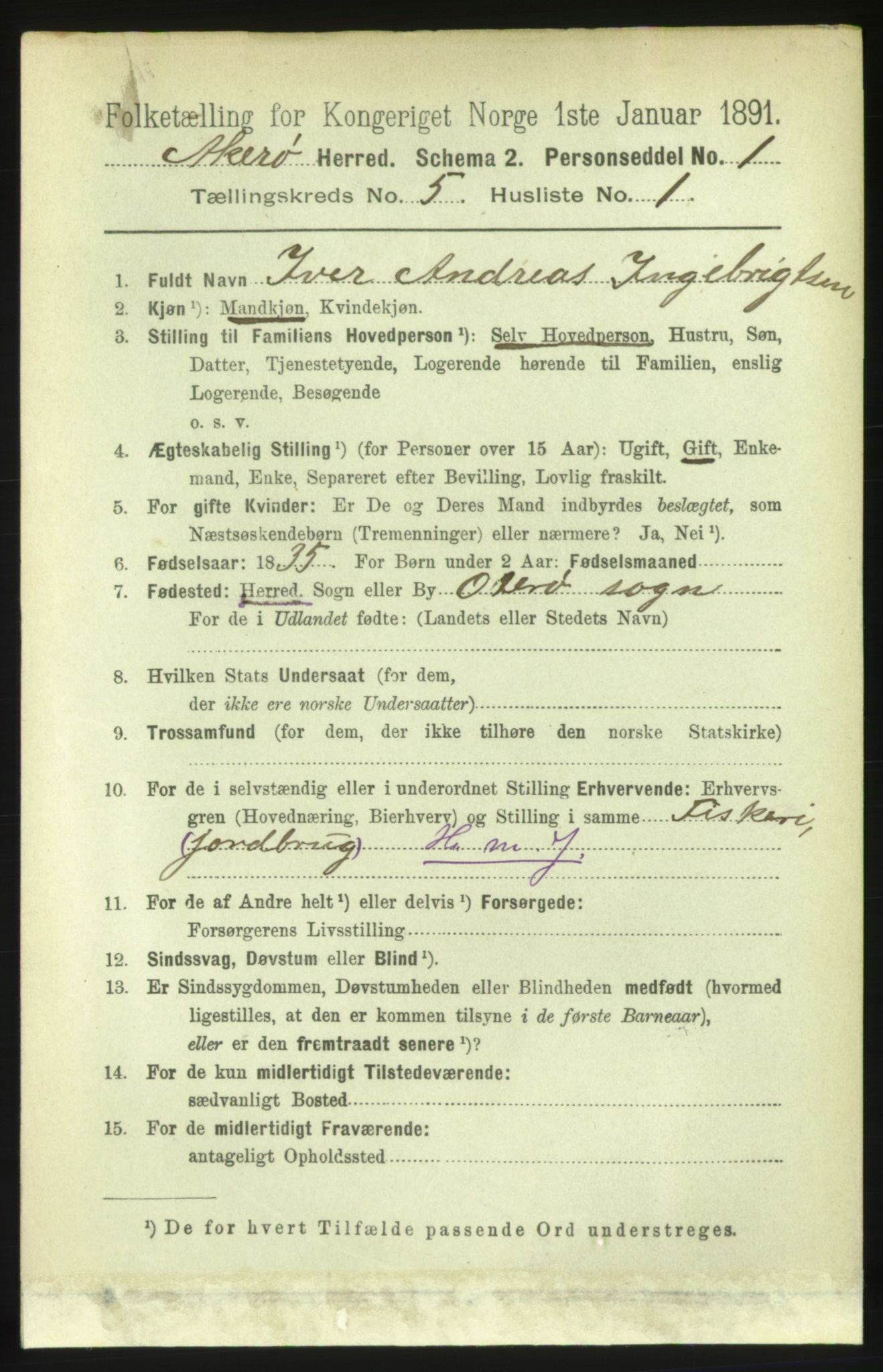 RA, 1891 census for 1545 Aukra, 1891, p. 2013