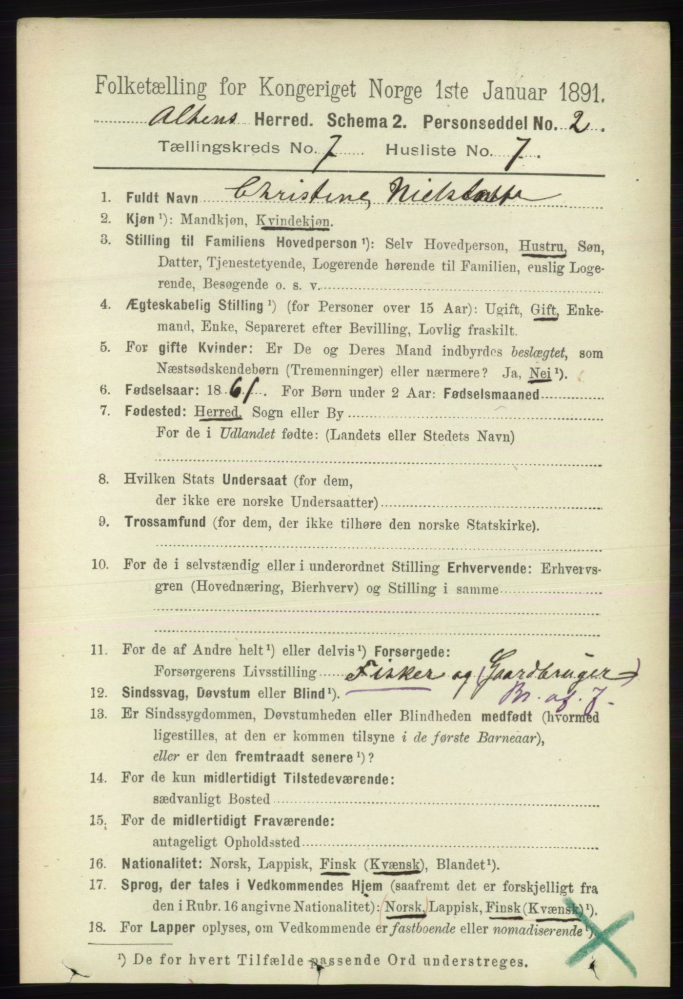RA, 1891 census for 2012 Alta, 1891, p. 2140