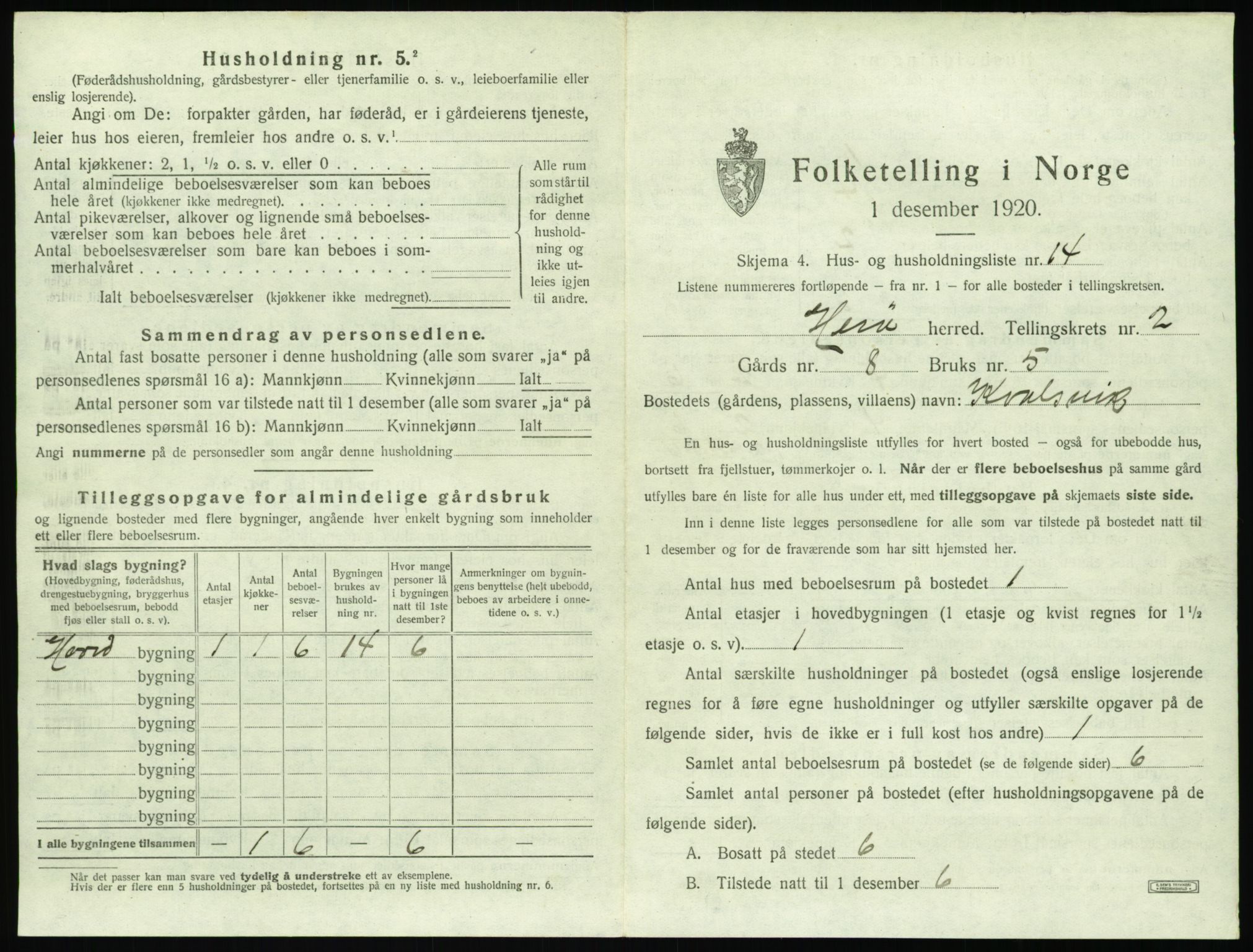 SAT, 1920 census for Herøy (MR), 1920, p. 171