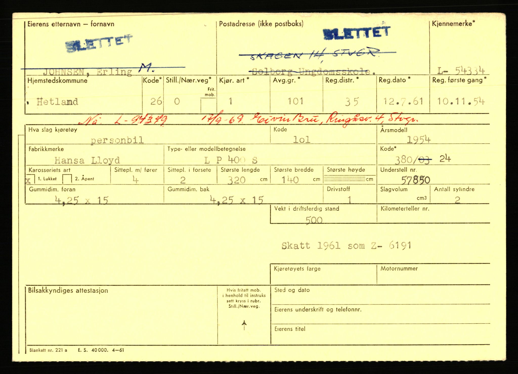 Stavanger trafikkstasjon, AV/SAST-A-101942/0/F/L0054: L-54200 - L-55699, 1930-1971, p. 281