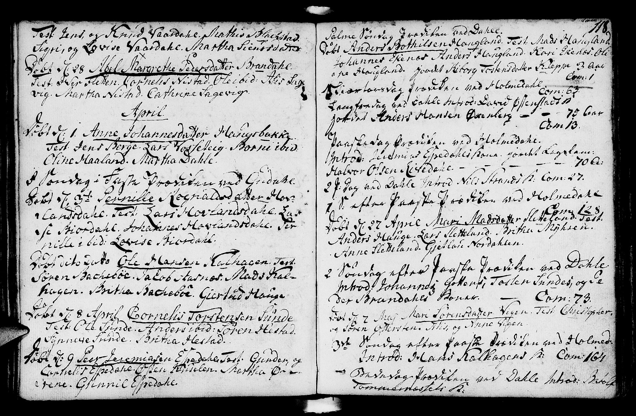 Fjaler sokneprestembete, AV/SAB-A-79801/H/Haa/Haaa/L0003: Parish register (official) no. A 3, 1799-1814, p. 118