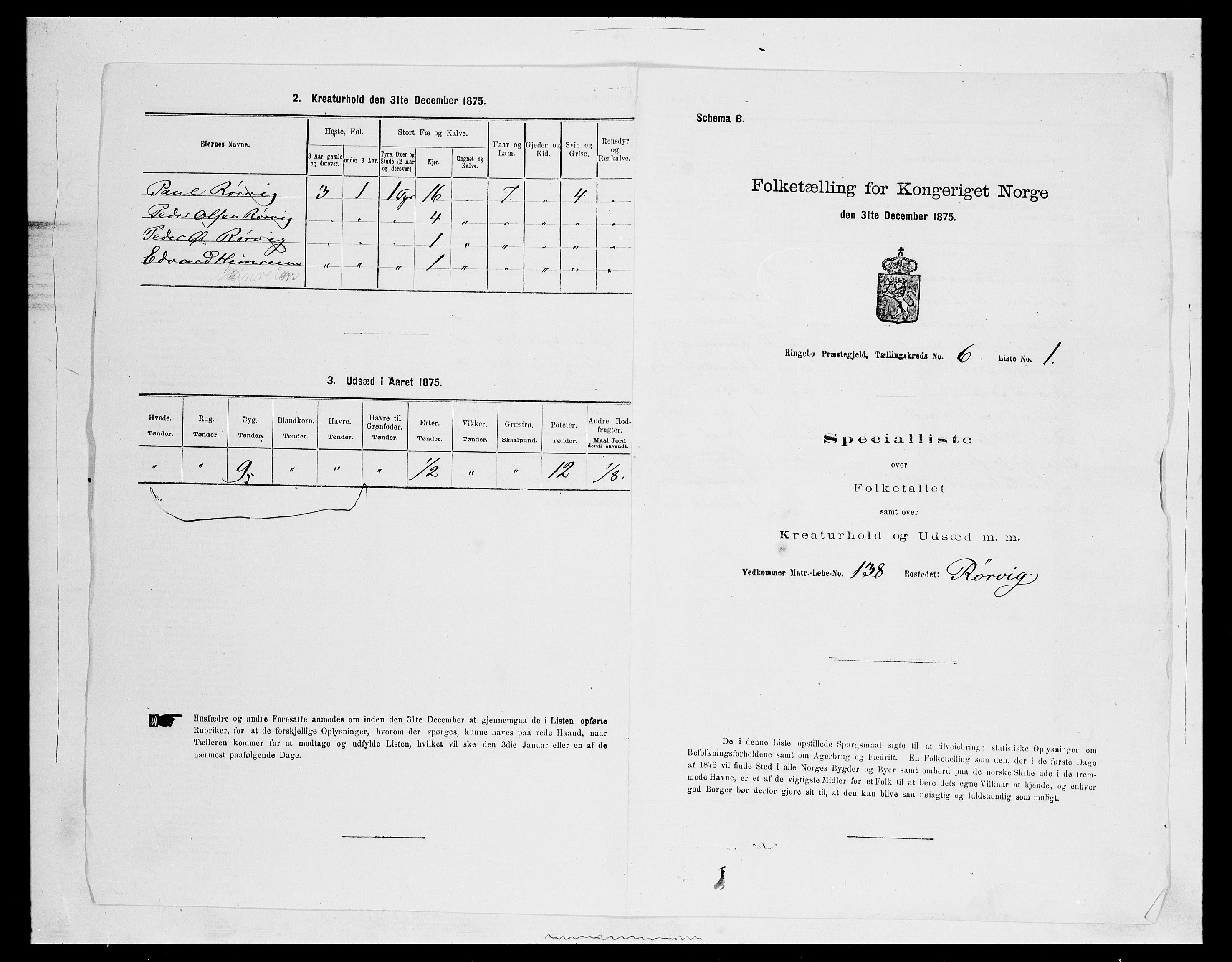 SAH, 1875 census for 0520P Ringebu, 1875, p. 840