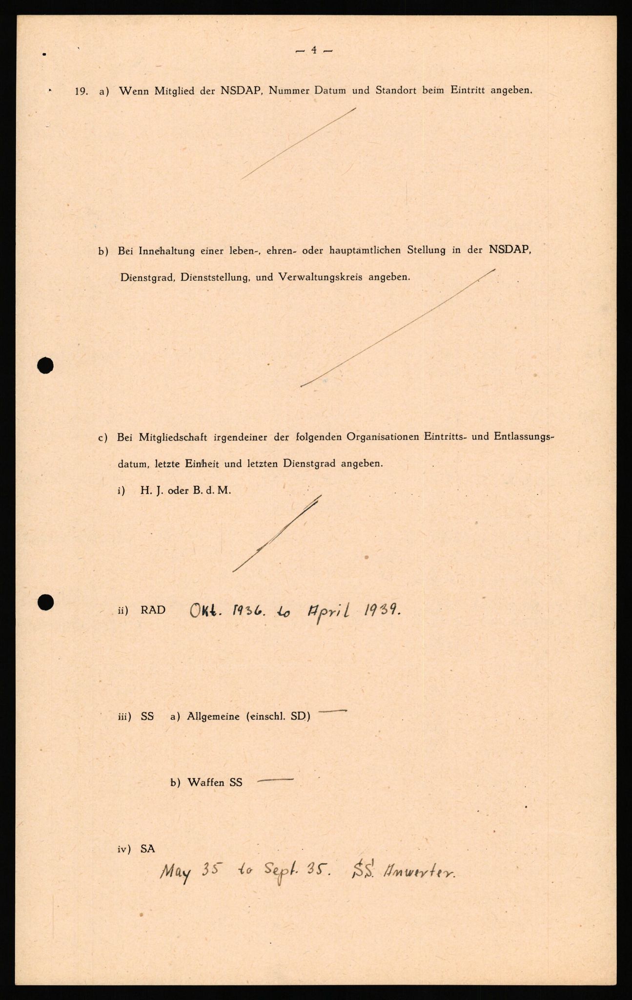 Forsvaret, Forsvarets overkommando II, AV/RA-RAFA-3915/D/Db/L0032: CI Questionaires. Tyske okkupasjonsstyrker i Norge. Tyskere., 1945-1946, p. 53