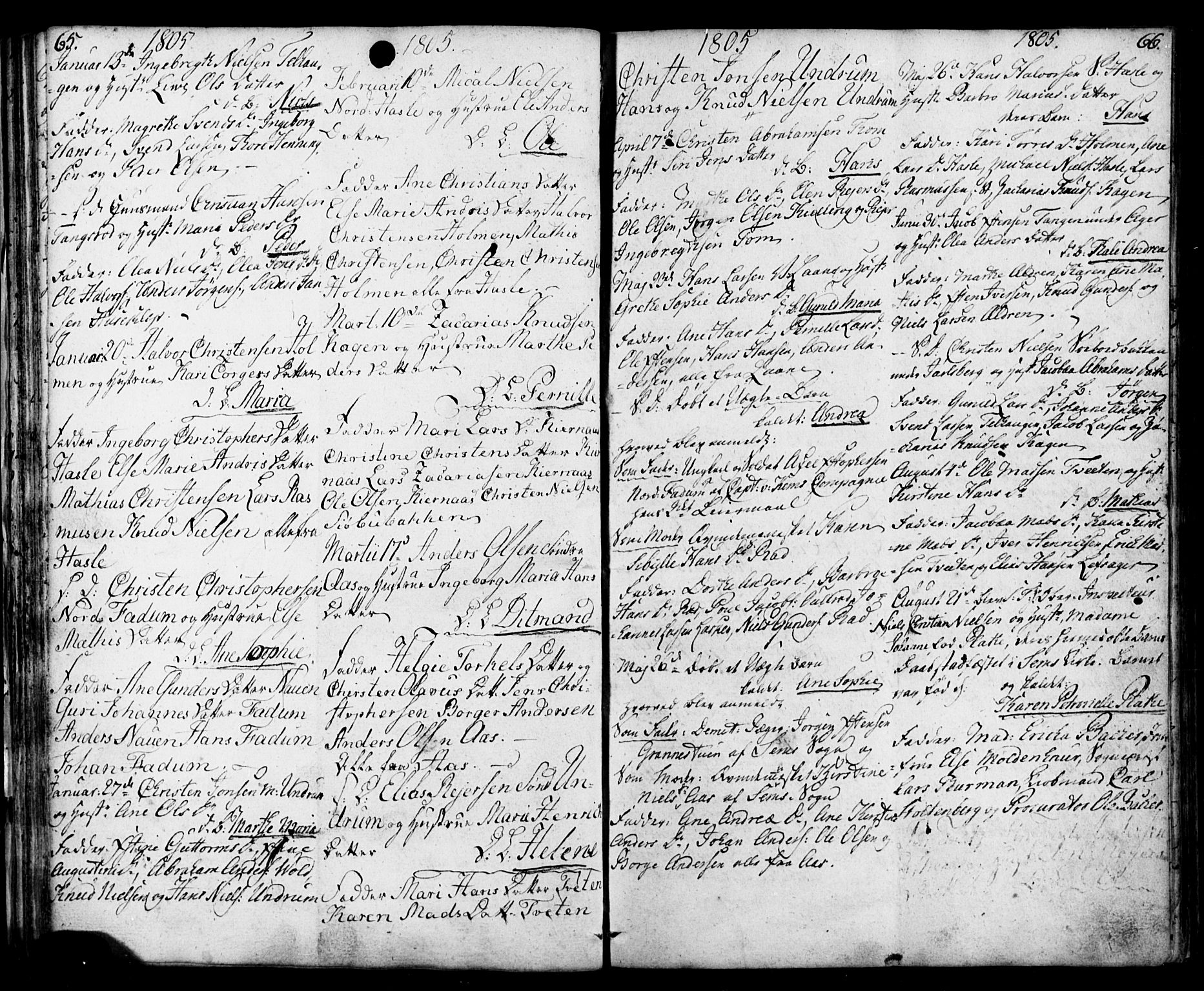 Sem kirkebøker, AV/SAKO-A-5/F/Fa/L0003: Parish register (official) no. I 3, 1799-1814, p. 65-66