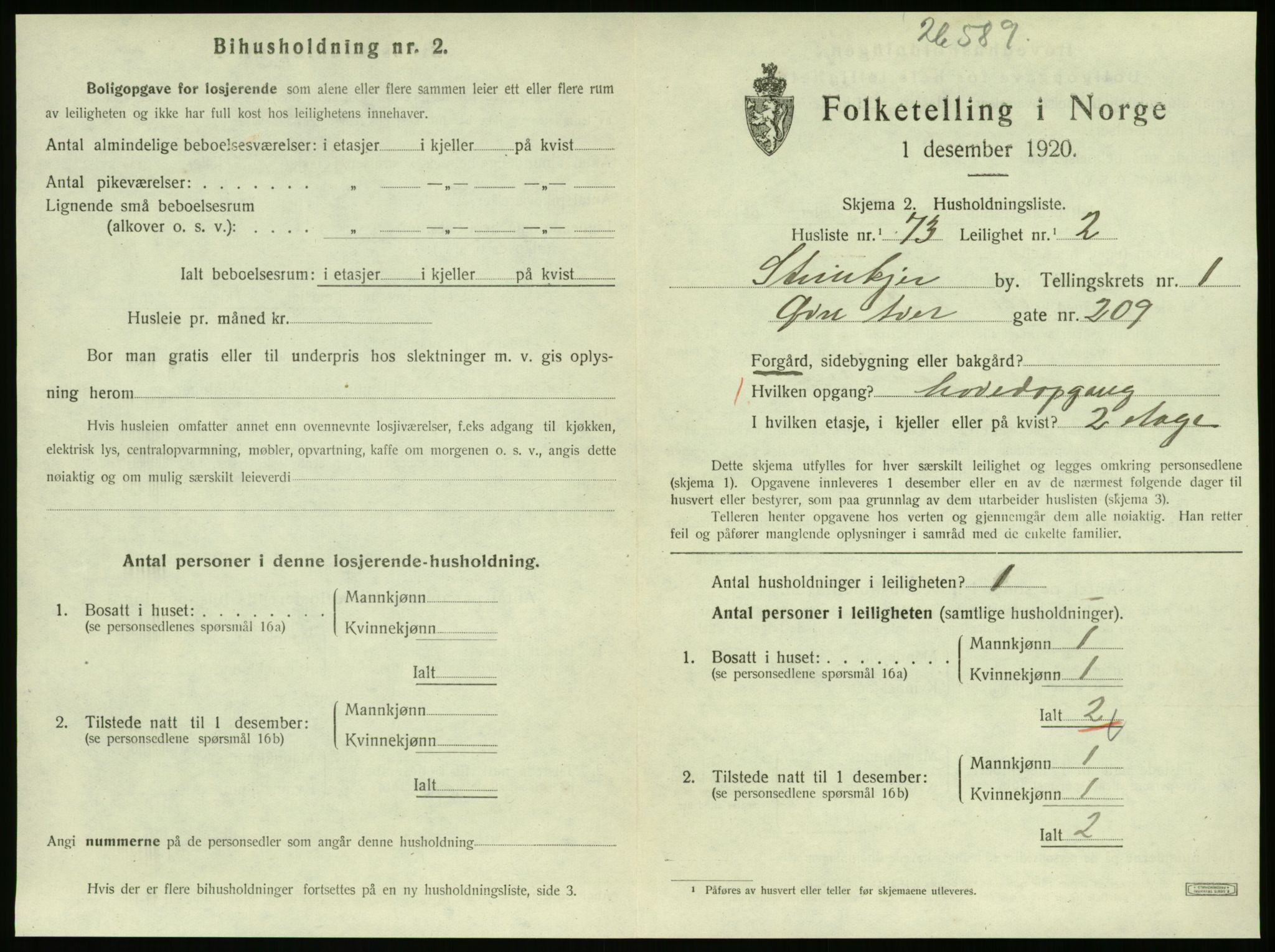 SAT, 1920 census for Steinkjer, 1920, p. 1362