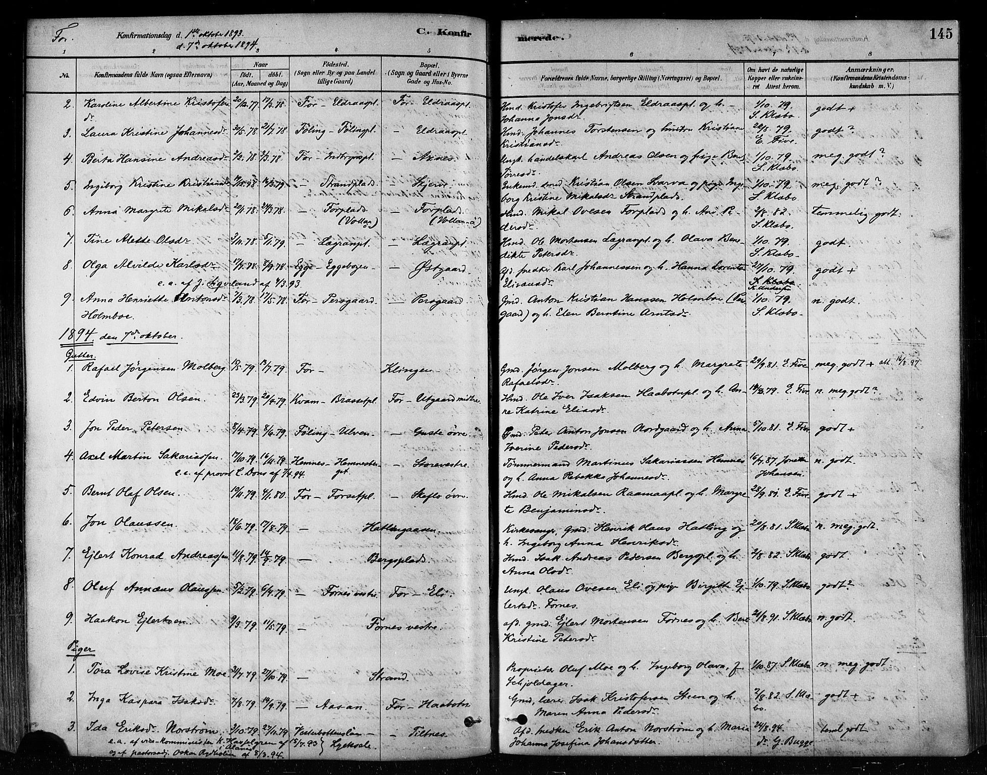 Ministerialprotokoller, klokkerbøker og fødselsregistre - Nord-Trøndelag, SAT/A-1458/746/L0448: Parish register (official) no. 746A07 /1, 1878-1900, p. 145