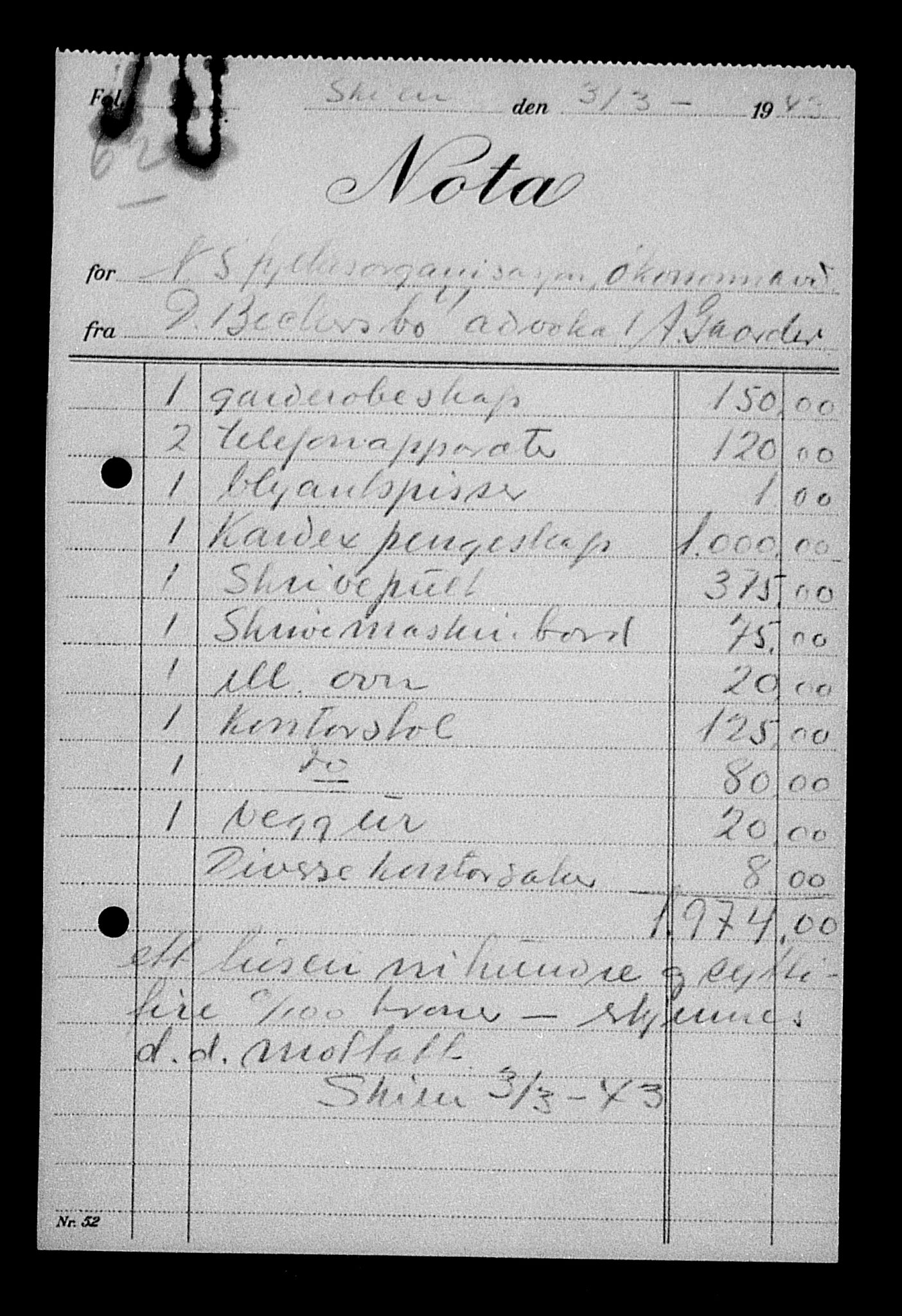 Justisdepartementet, Tilbakeføringskontoret for inndratte formuer, AV/RA-S-1564/H/Hc/Hcd/L0989: --, 1945-1947, p. 508