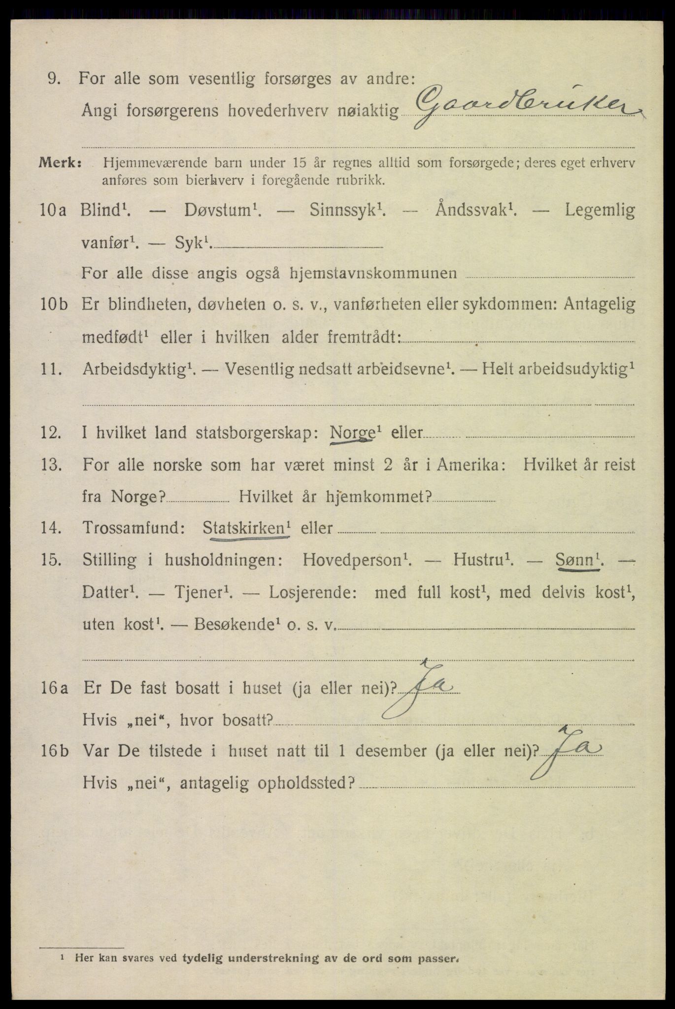 SAH, 1920 census for Trysil, 1920, p. 10756