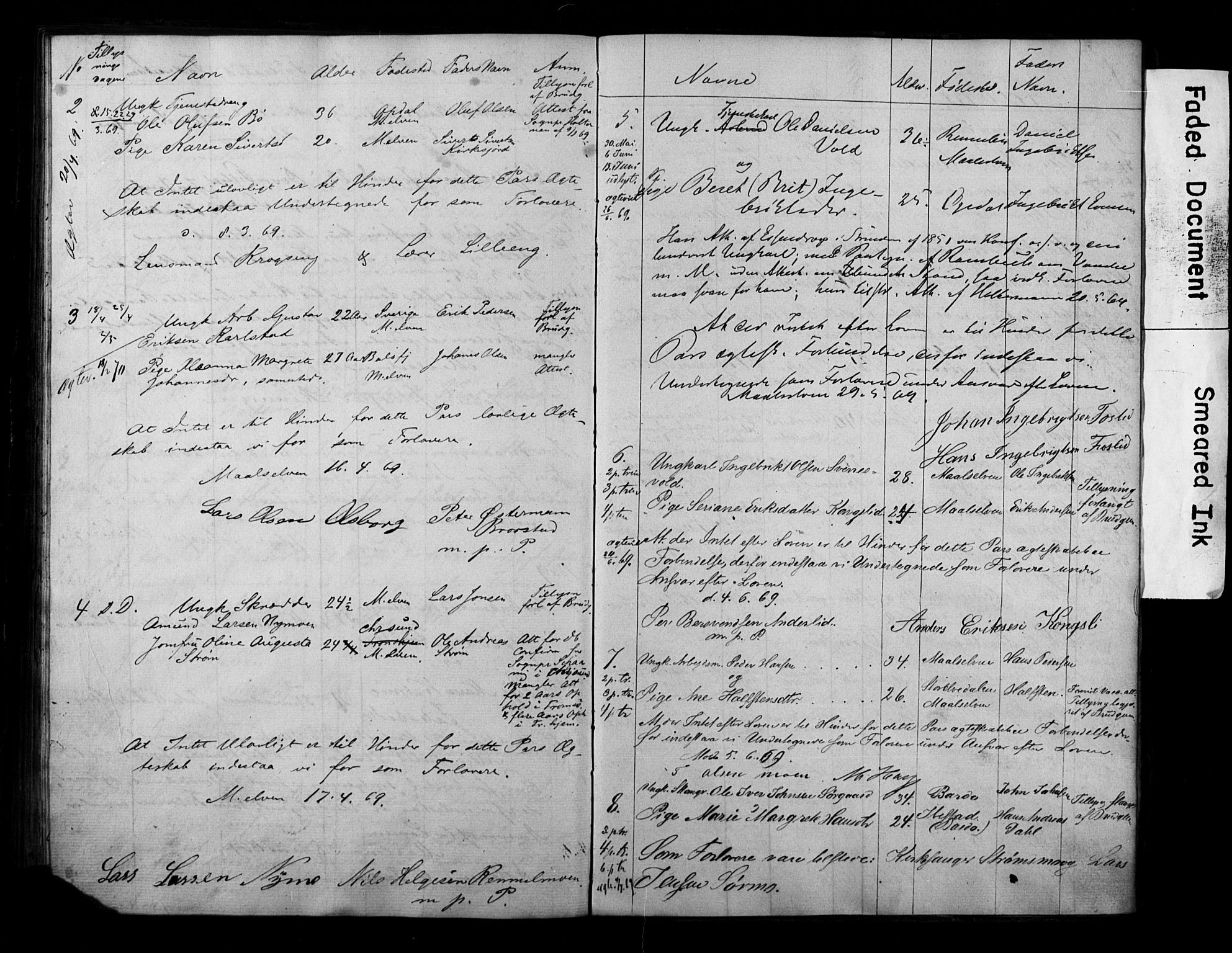 Målselv sokneprestembete, AV/SATØ-S-1311/I/Id/L0037: Banns register no. 37, 1853-1870