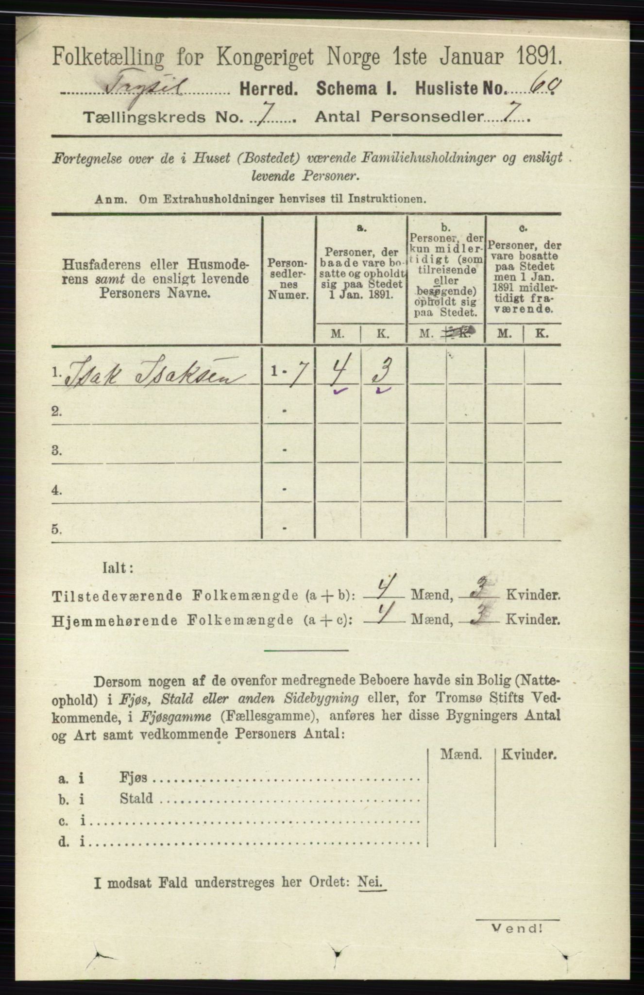 RA, 1891 census for 0428 Trysil, 1891, p. 3131