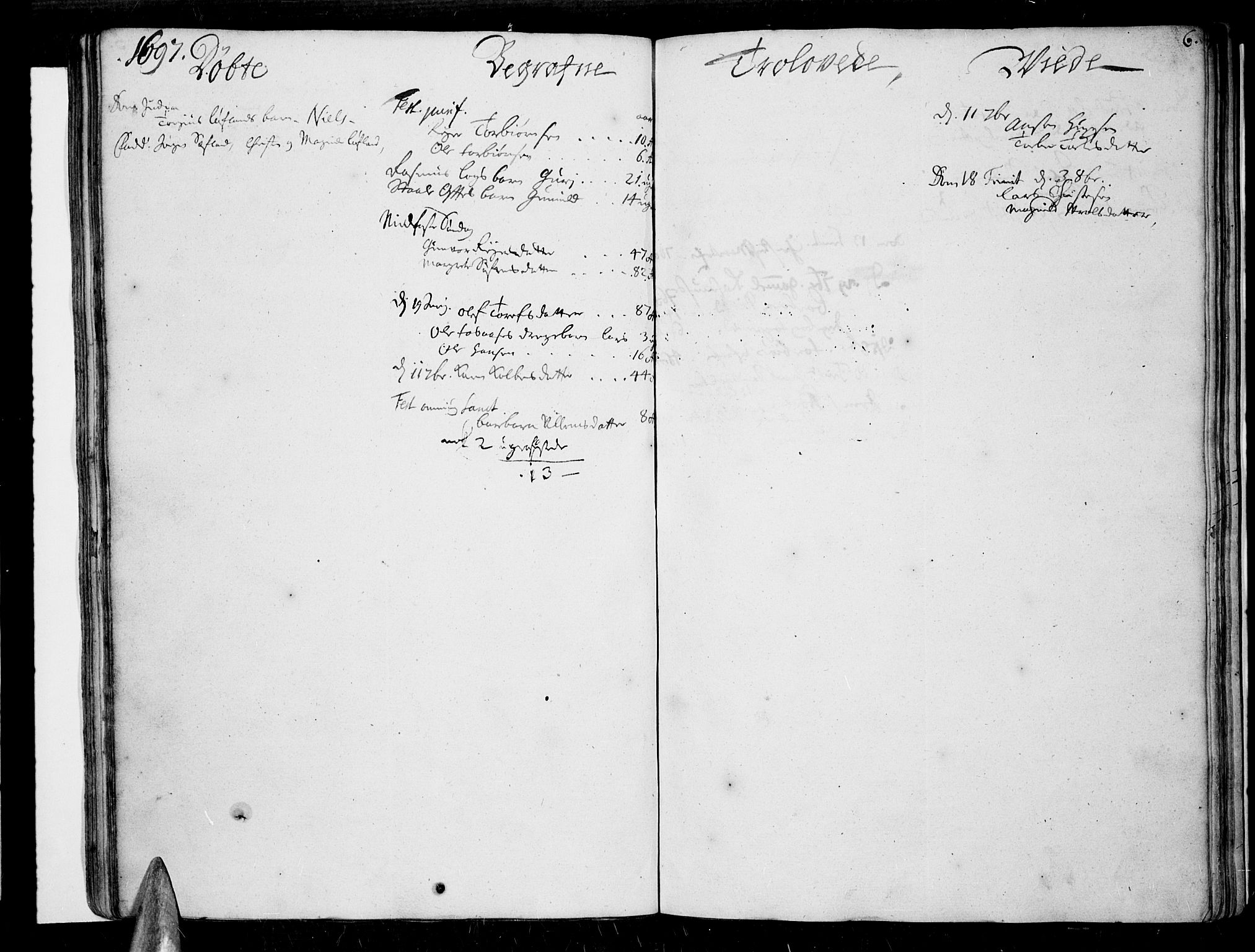 Lista sokneprestkontor, AV/SAK-1111-0027/F/Fa/L0001: Parish register (official) no. A 1 /2, 1693-1714, p. 6