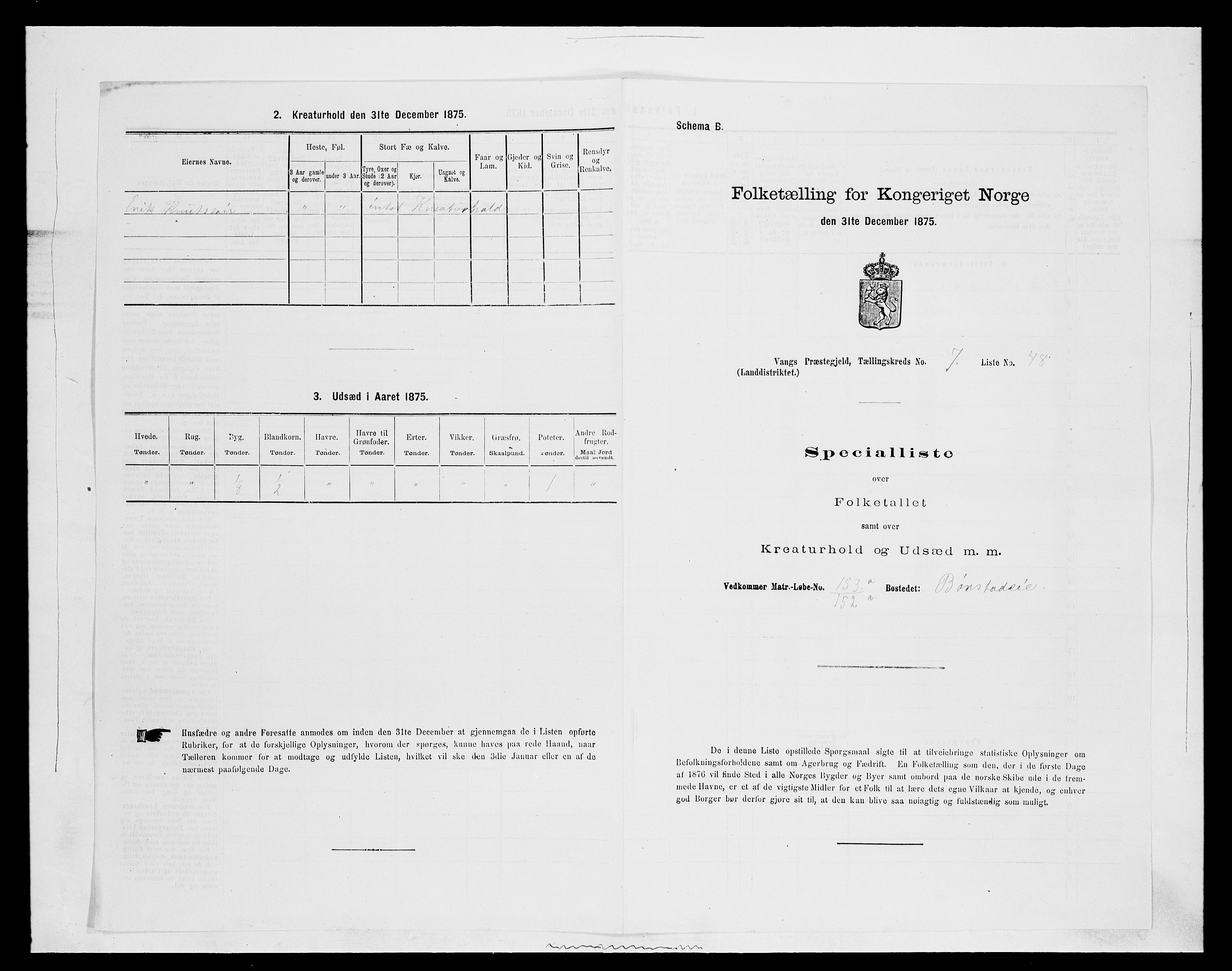 SAH, 1875 census for 0414L Vang/Vang og Furnes, 1875, p. 1559