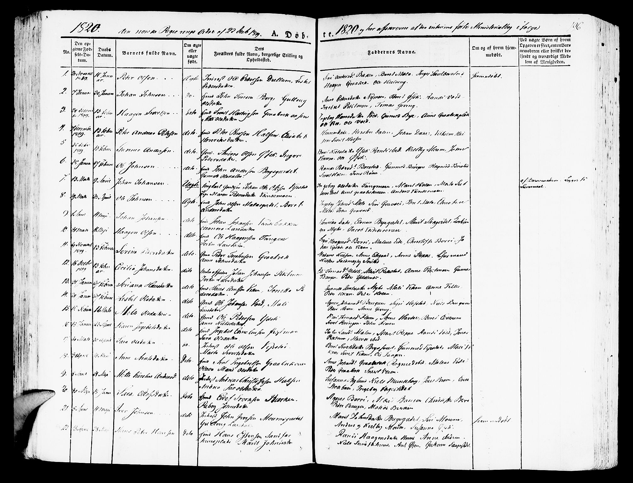 Ministerialprotokoller, klokkerbøker og fødselsregistre - Nord-Trøndelag, SAT/A-1458/709/L0070: Parish register (official) no. 709A10, 1820-1832, p. 196
