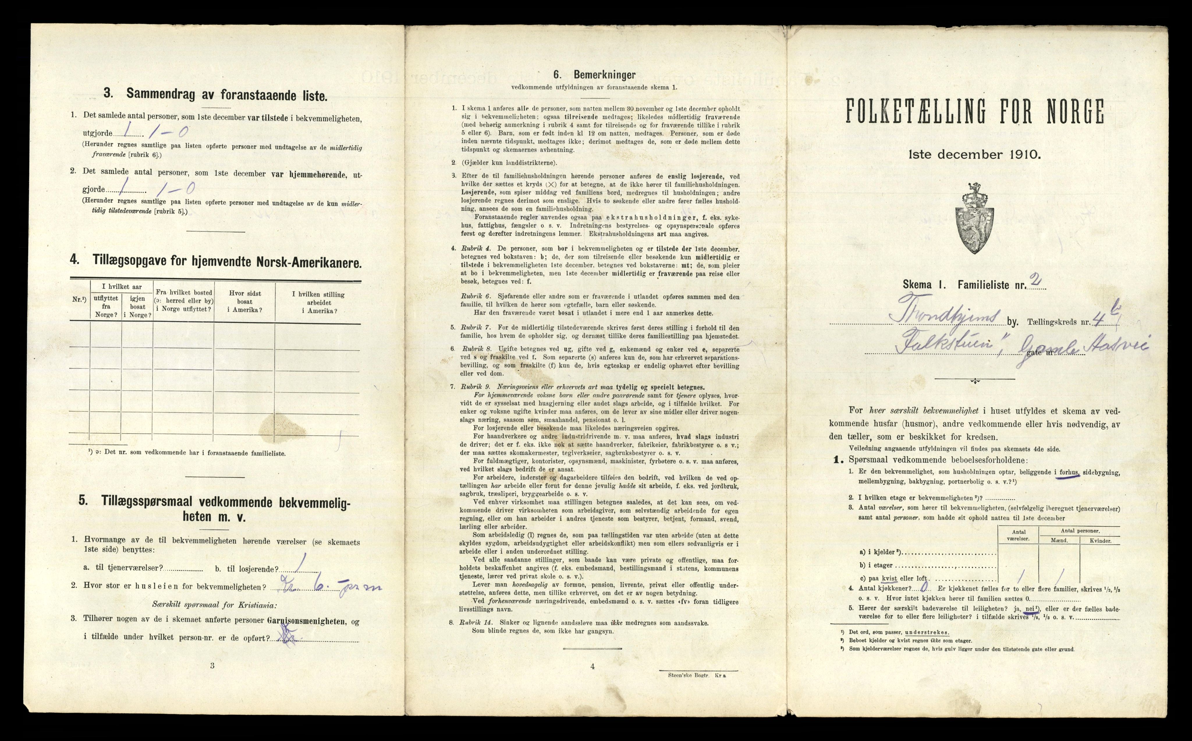 RA, 1910 census for Trondheim, 1910, p. 1417