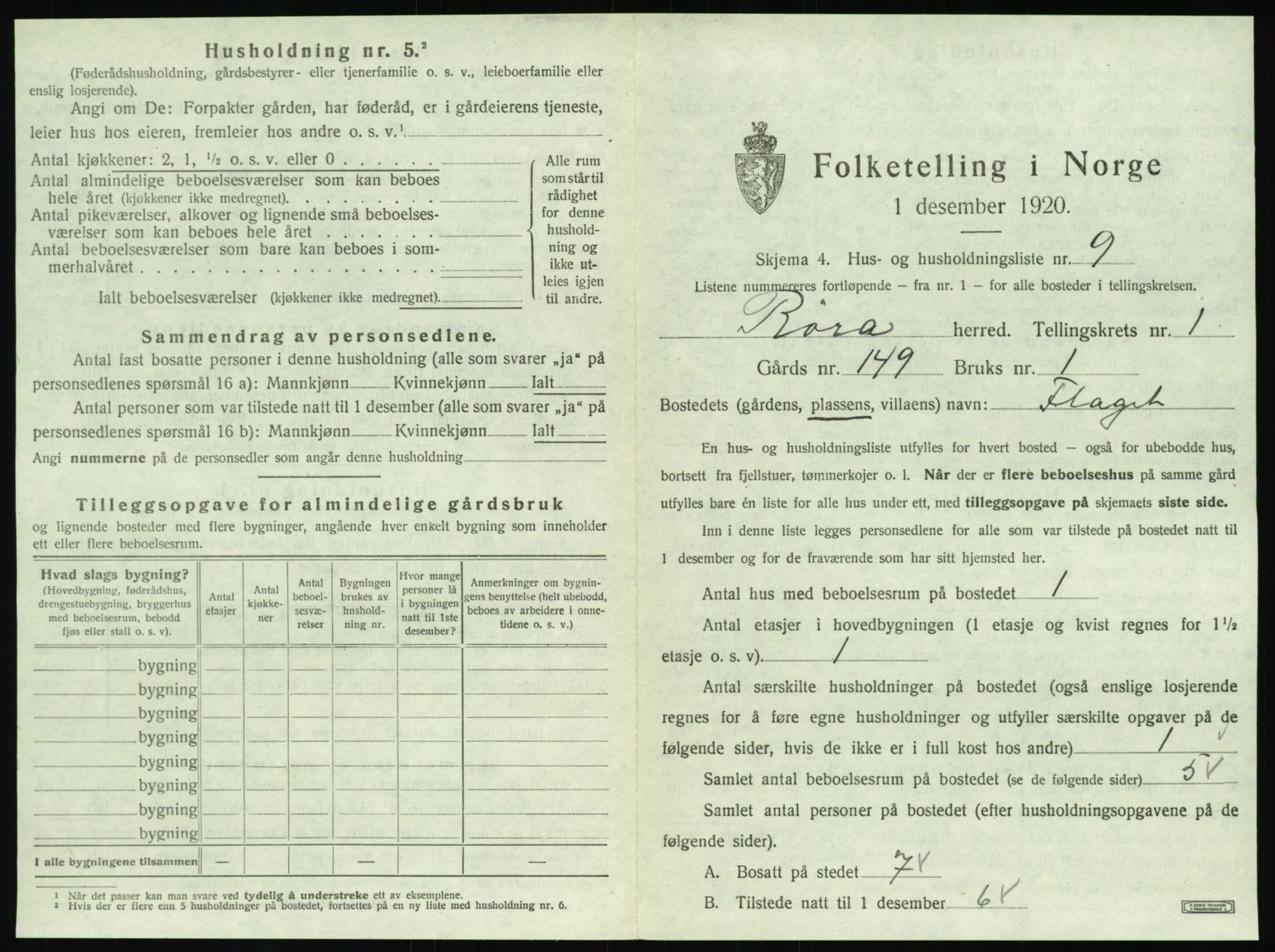 SAT, 1920 census for Røra, 1920, p. 39