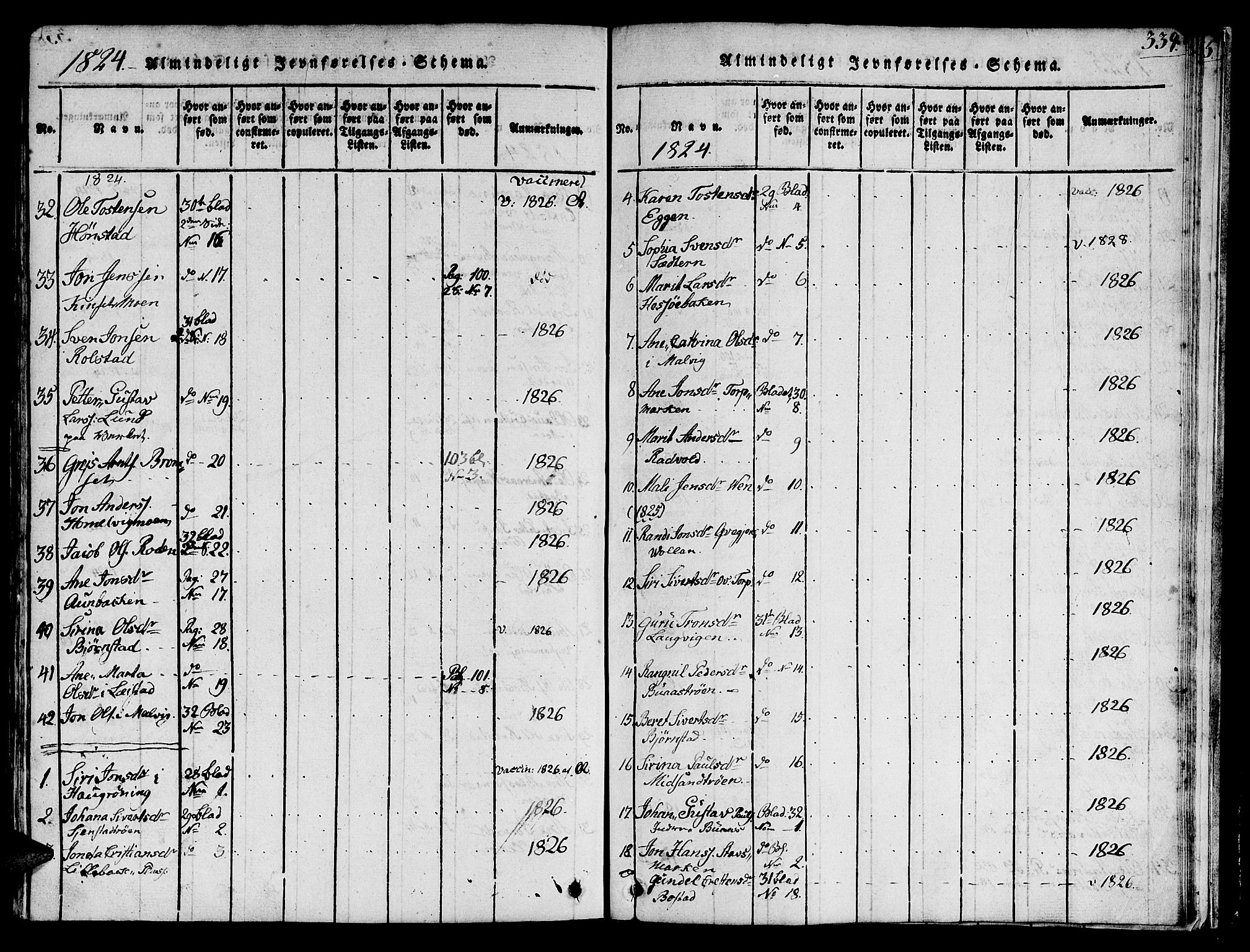 Ministerialprotokoller, klokkerbøker og fødselsregistre - Sør-Trøndelag, SAT/A-1456/616/L0420: Parish register (copy) no. 616C03, 1817-1835, p. 339