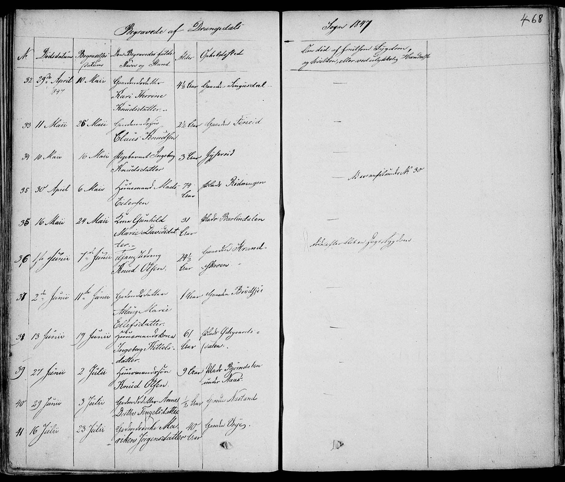 Drangedal kirkebøker, AV/SAKO-A-258/F/Fa/L0007a: Parish register (official) no. 7a, 1837-1856, p. 468