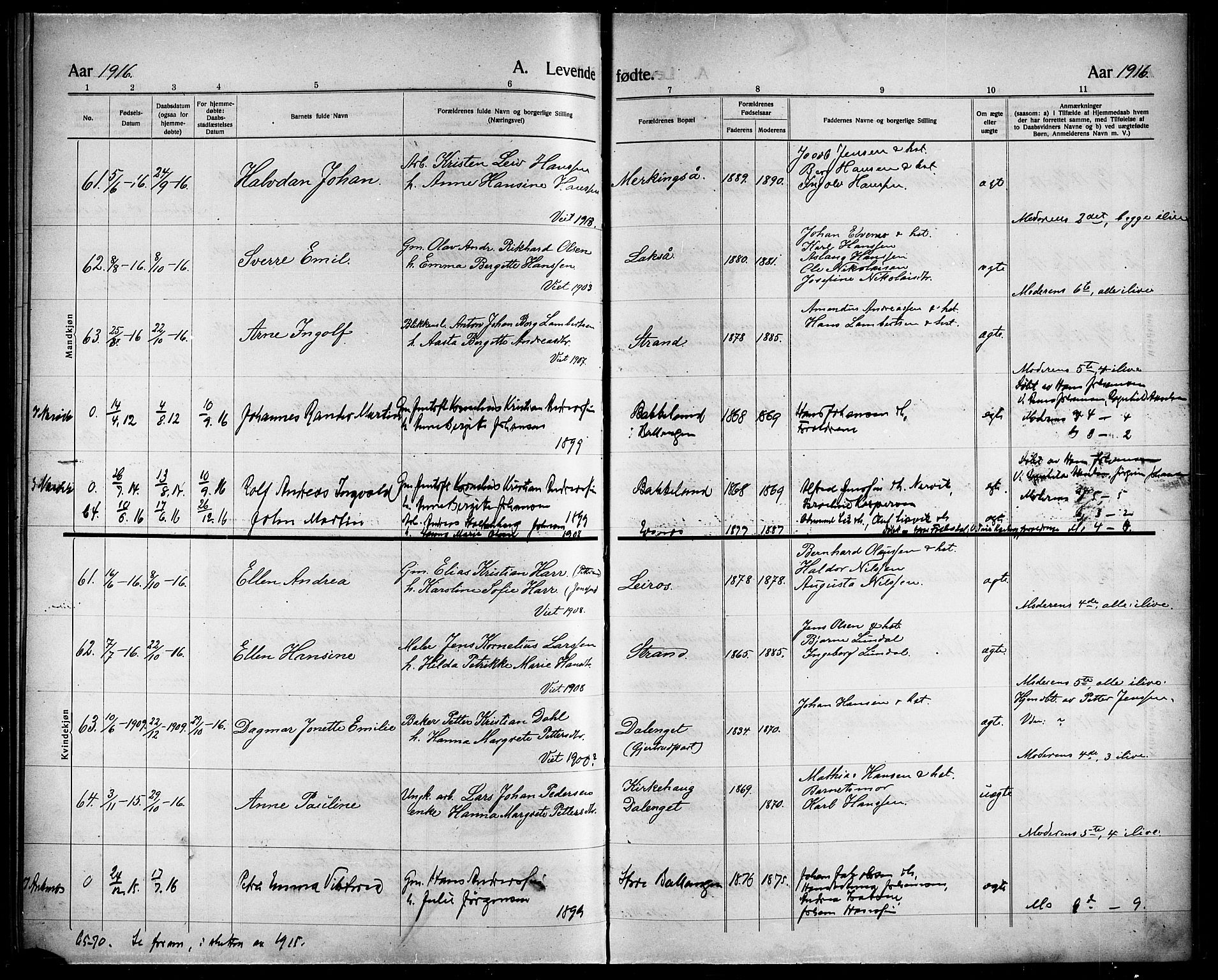 Ministerialprotokoller, klokkerbøker og fødselsregistre - Nordland, AV/SAT-A-1459/863/L0916: Parish register (copy) no. 863C06, 1907-1921