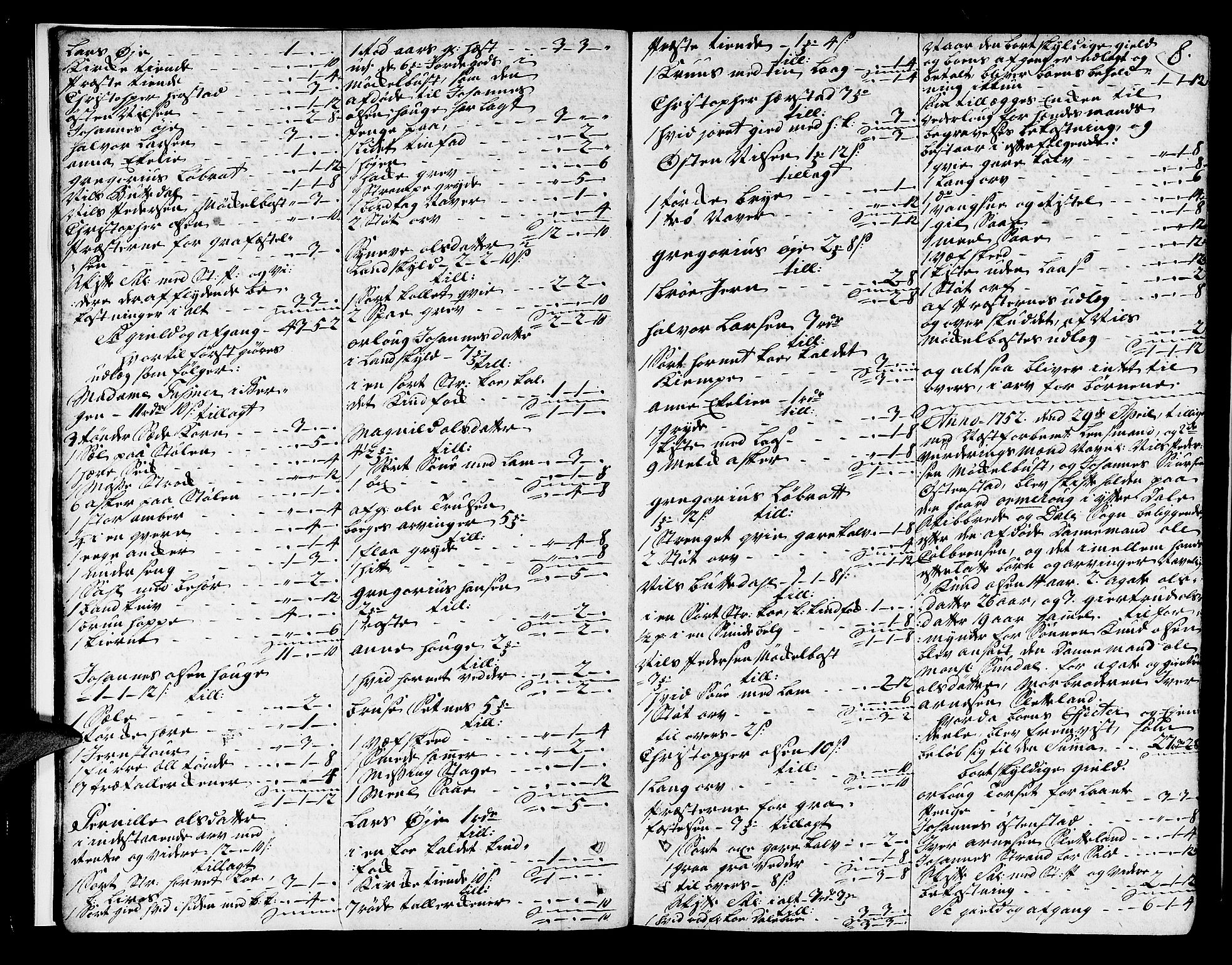 Sunnfjord tingrett, AV/SAB-A-3201/1/H/Ha/Hab/L0006: Skifteprotokoll, 1752-1767, p. 7b-8a