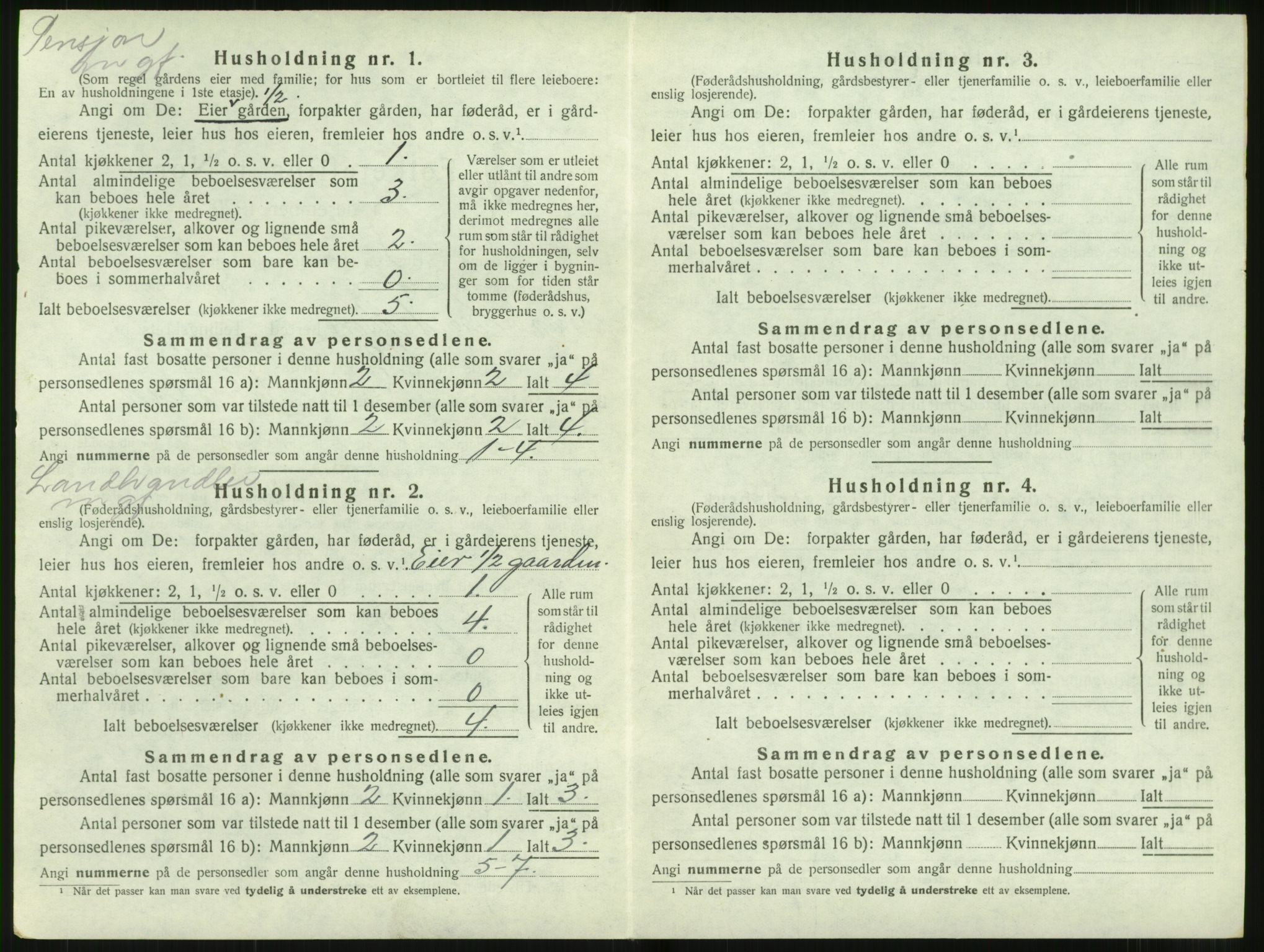 SAT, 1920 census for Stranda, 1920, p. 208