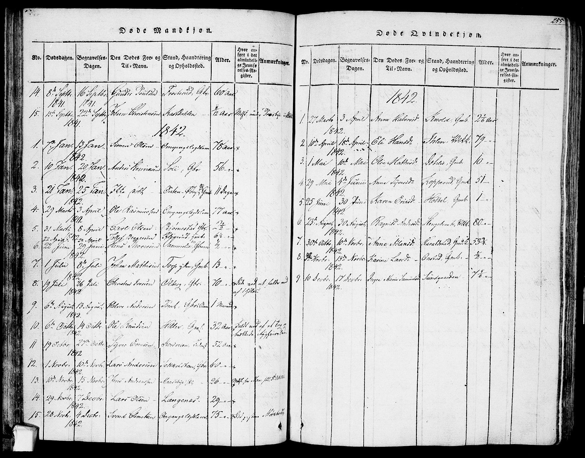 Askim prestekontor Kirkebøker, SAO/A-10900/F/Fa/L0004: Parish register (official) no. 4, 1817-1846, p. 254-255