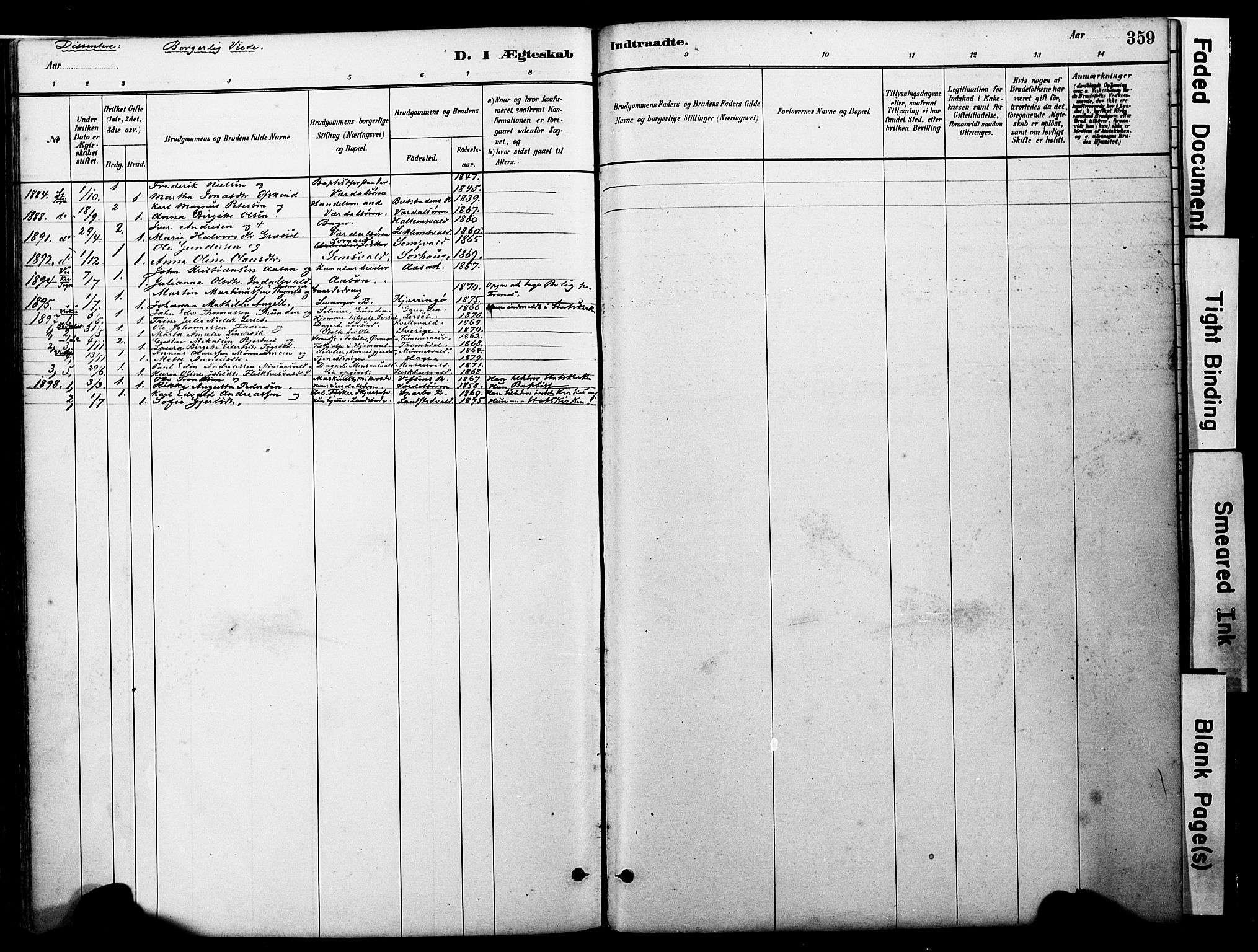 Ministerialprotokoller, klokkerbøker og fødselsregistre - Nord-Trøndelag, SAT/A-1458/723/L0244: Parish register (official) no. 723A13, 1881-1899, p. 359