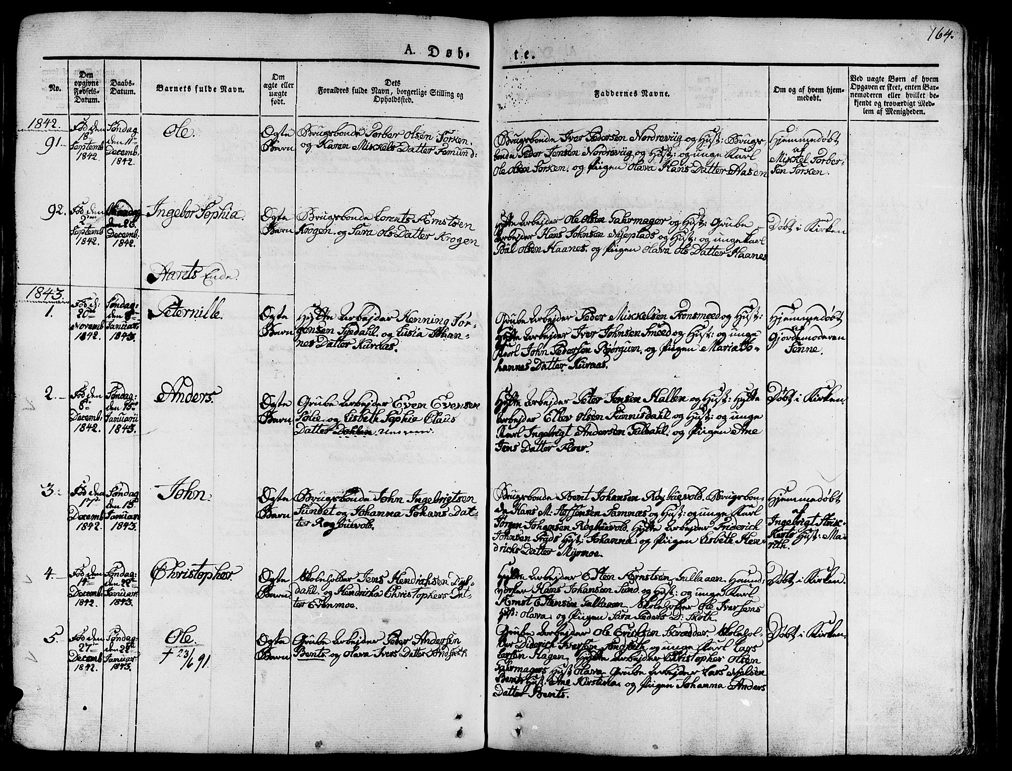 Ministerialprotokoller, klokkerbøker og fødselsregistre - Sør-Trøndelag, SAT/A-1456/681/L0930: Parish register (official) no. 681A08, 1829-1844, p. 164