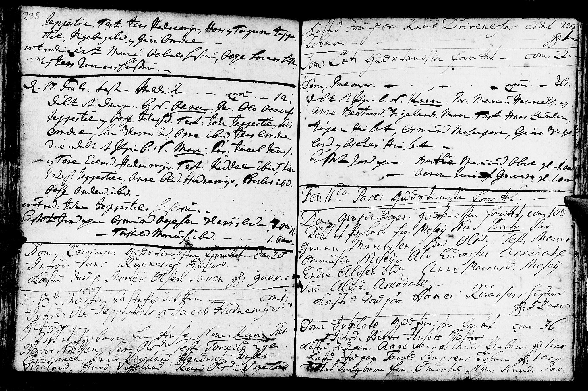 Vennesla sokneprestkontor, AV/SAK-1111-0045/Fa/Fab/L0001: Parish register (official) no. A 1, 1741-1794, p. 238-239