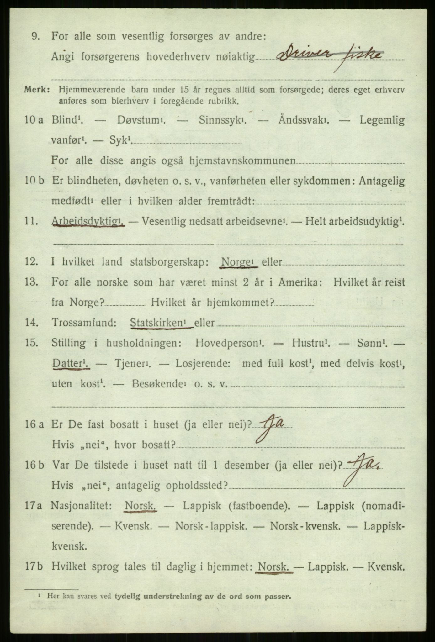 SATØ, 1920 census for Hillesøy, 1920, p. 1756