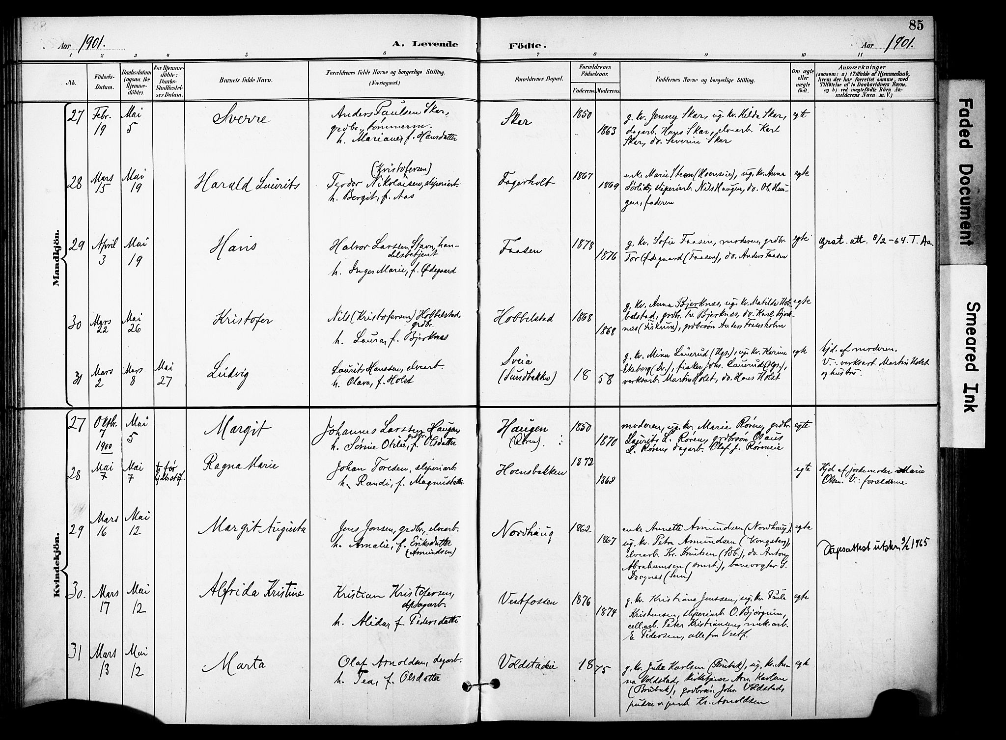 Eiker kirkebøker, AV/SAKO-A-4/F/Fb/L0003: Parish register (official) no. II 3, 1896-1942, p. 85