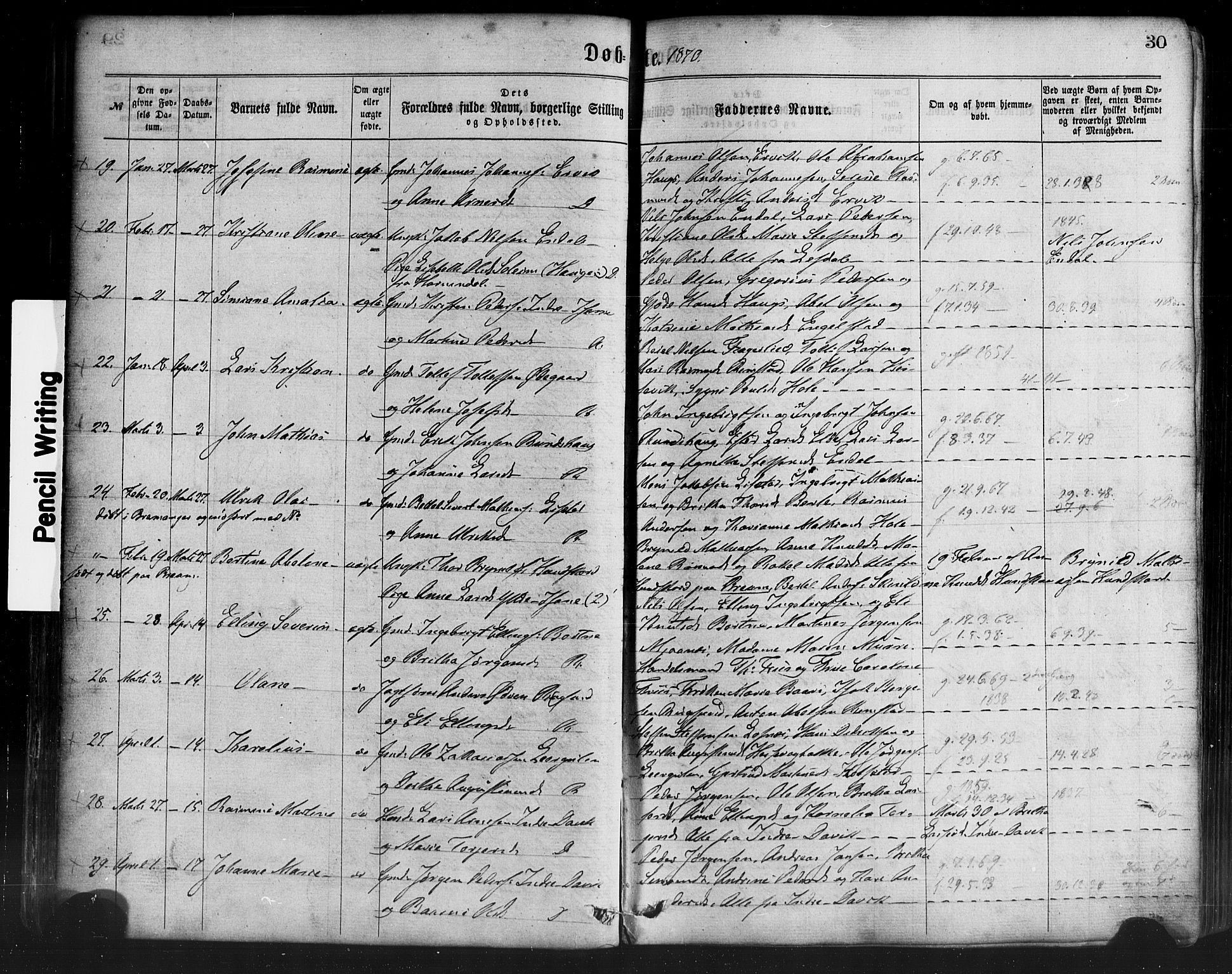 Davik sokneprestembete, SAB/A-79701/H/Haa/Haaa/L0006: Parish register (official) no. A 6, 1867-1881, p. 30