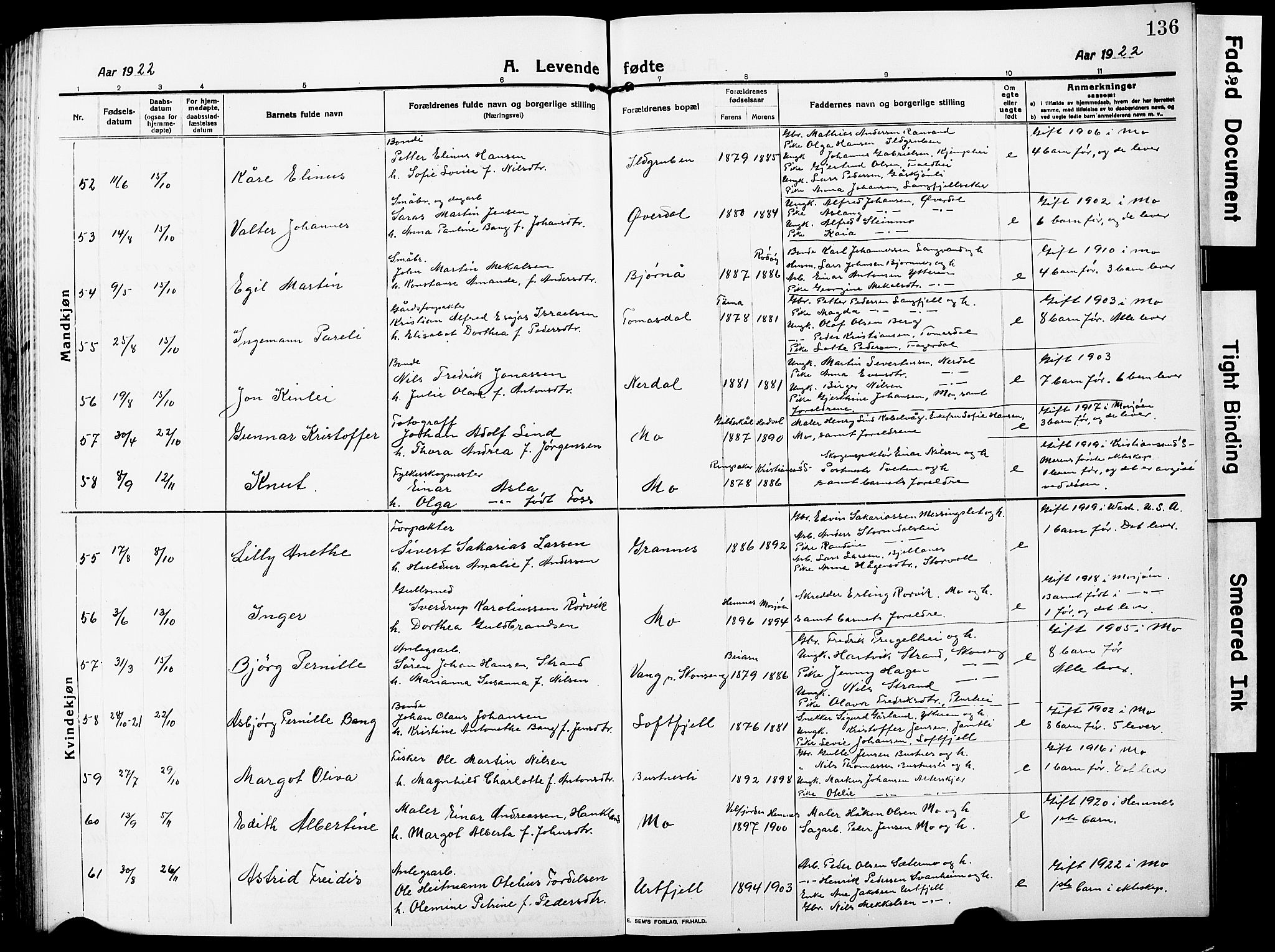 Ministerialprotokoller, klokkerbøker og fødselsregistre - Nordland, AV/SAT-A-1459/827/L0423: Parish register (copy) no. 827C12, 1912-1930, p. 136