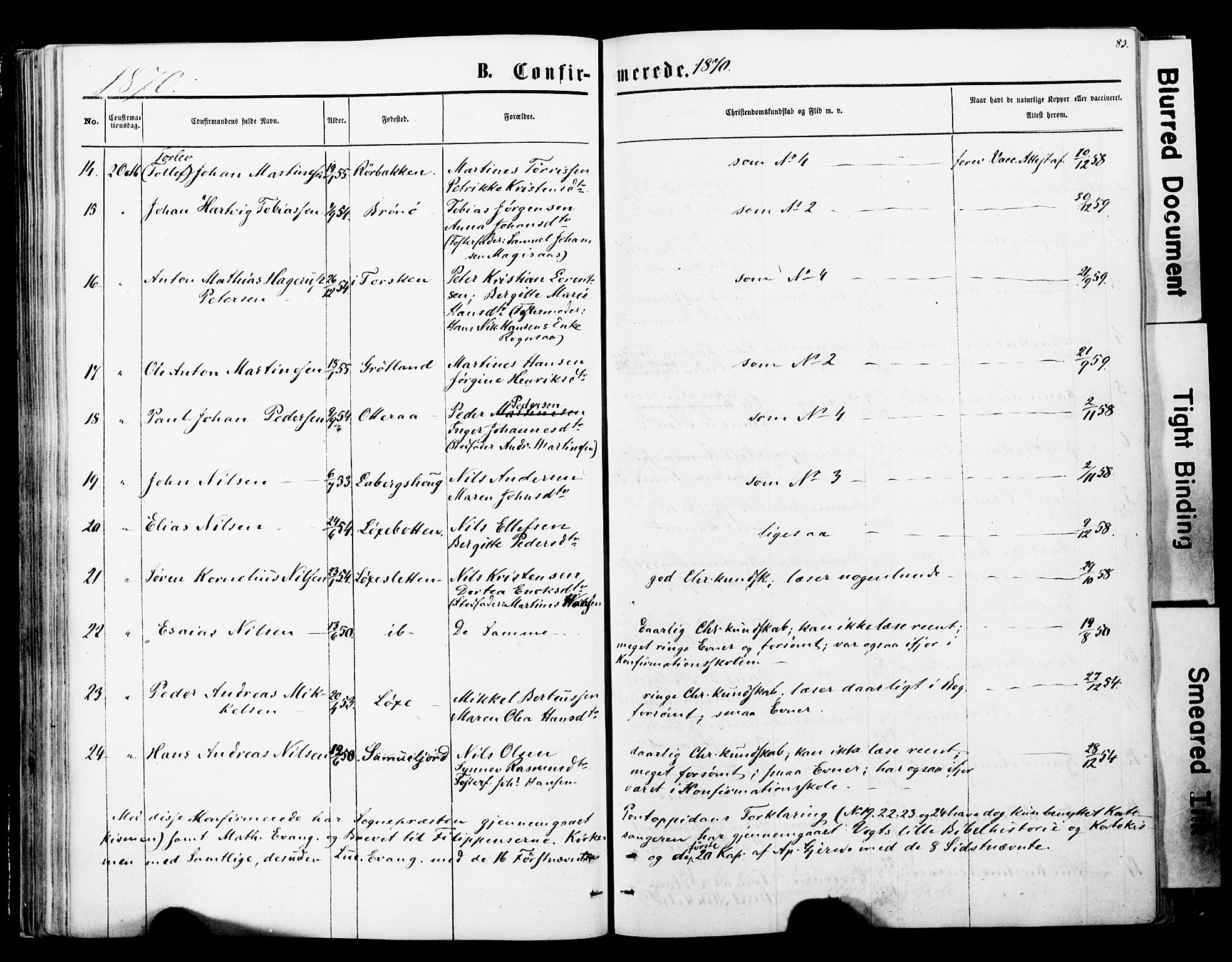 Ibestad sokneprestembete, SATØ/S-0077/H/Ha/Haa/L0013kirke: Parish register (official) no. 13, 1865-1879, p. 83
