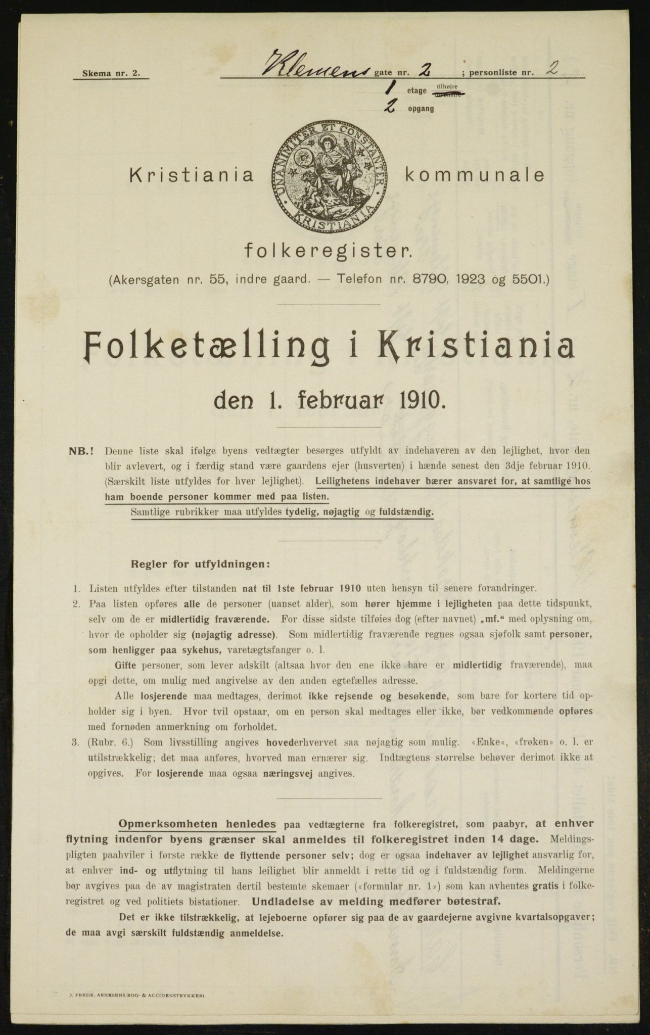 OBA, Municipal Census 1910 for Kristiania, 1910, p. 12265