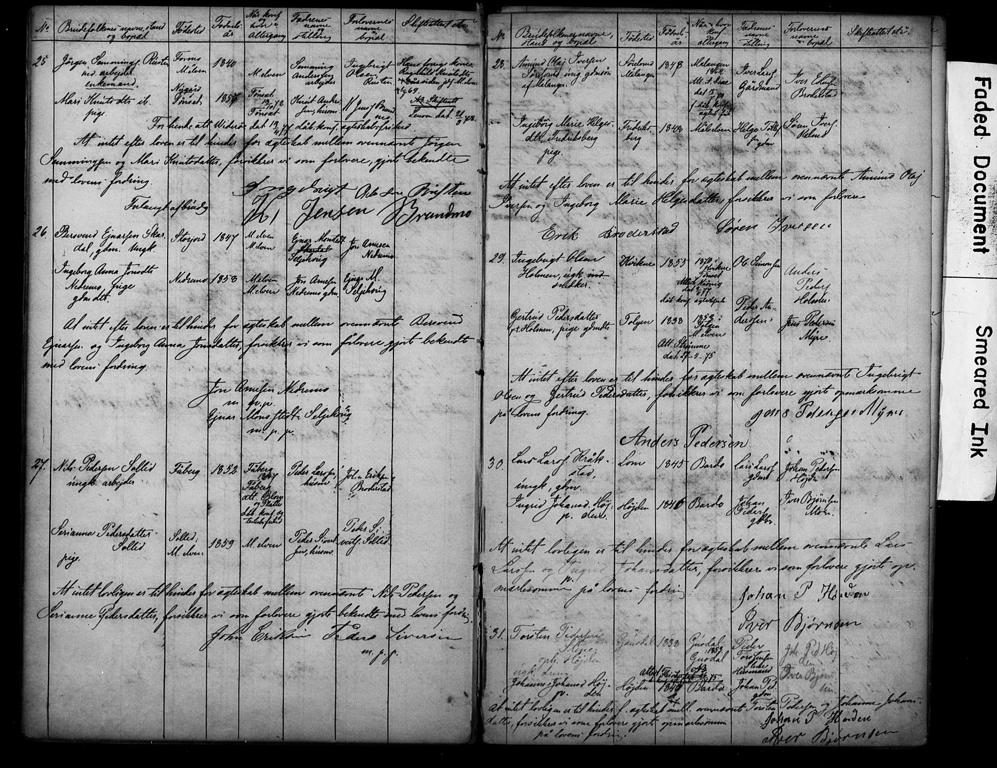 Målselv sokneprestembete, AV/SATØ-S-1311/I/Id/L0038: Banns register no. 38, 1870-1890