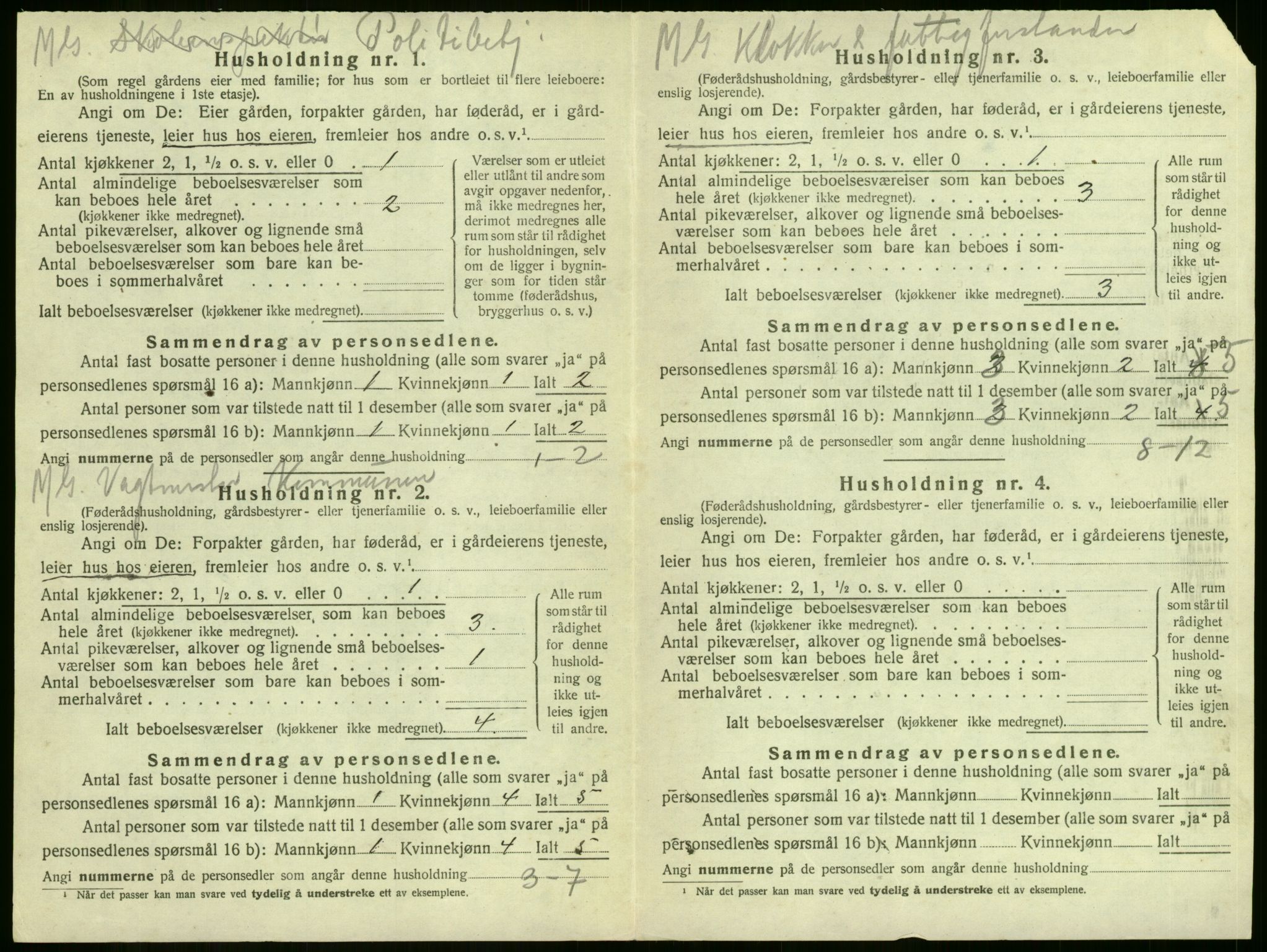 SAKO, 1920 census for Sandeherred, 1920, p. 1115